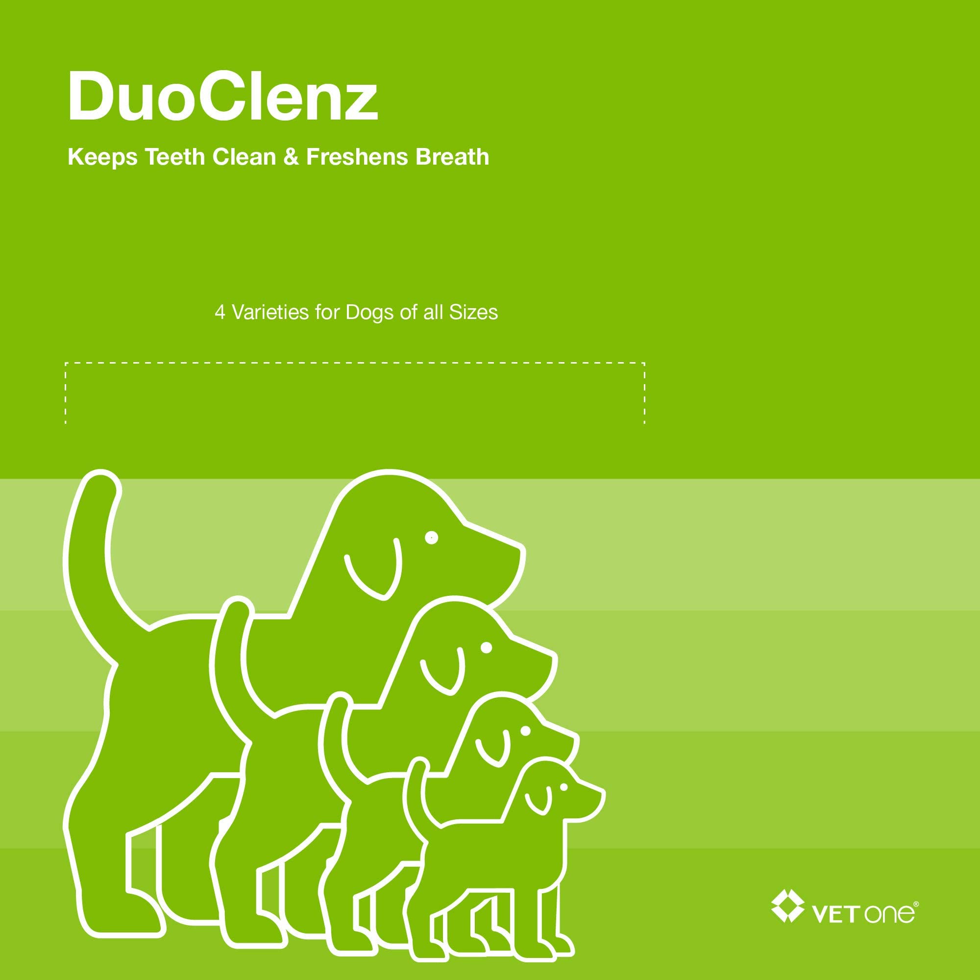 Vet One DuoClenz Enzyme Coated Dog Dental Chews for Large Dogs - Veterinarian Formulated - 30 Count