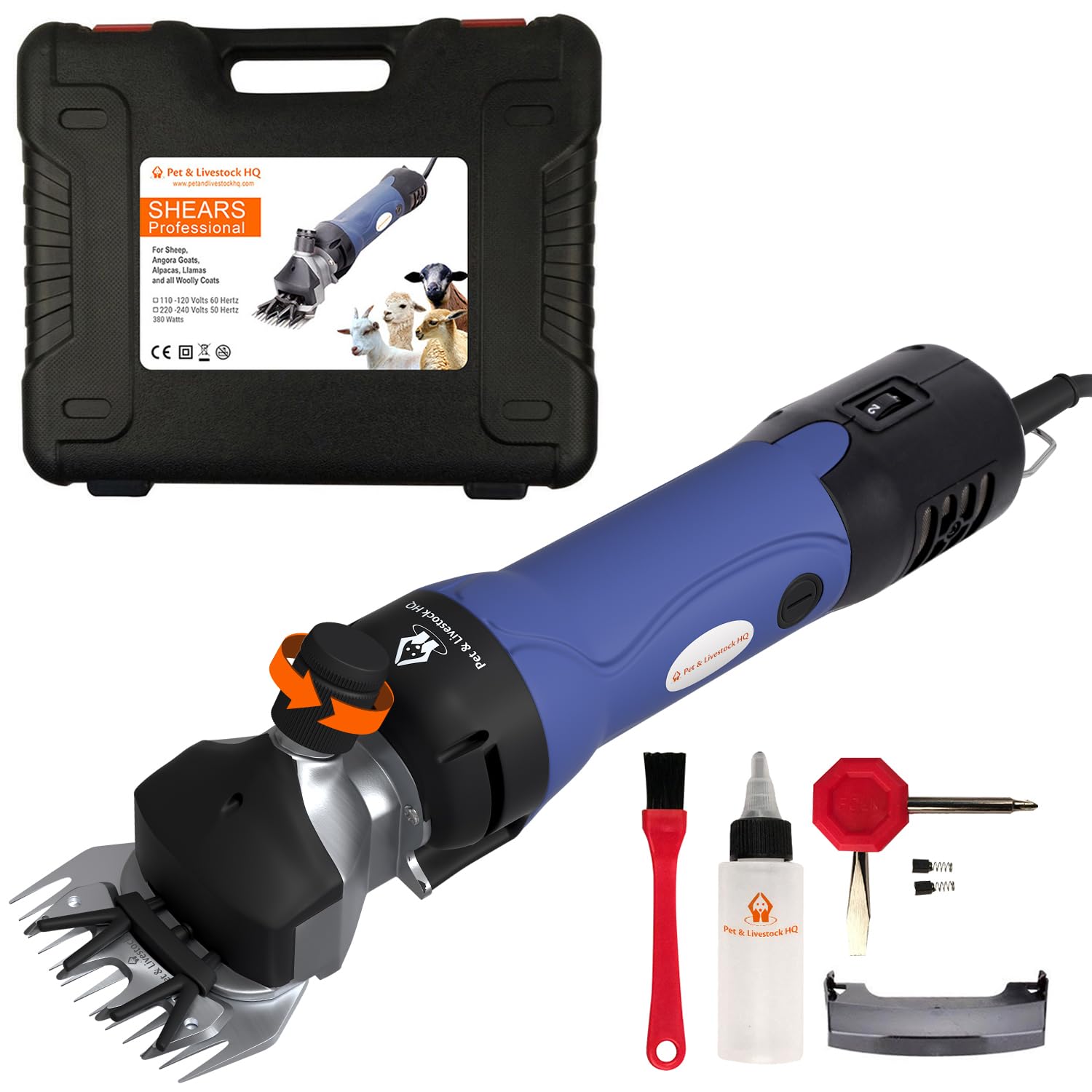 Sheep Shears Heavy Duty - Professional Electric Clippers Farm Livestock - Shearing Machine Hair Cutting Kit For Grooming (2 Blades Included)