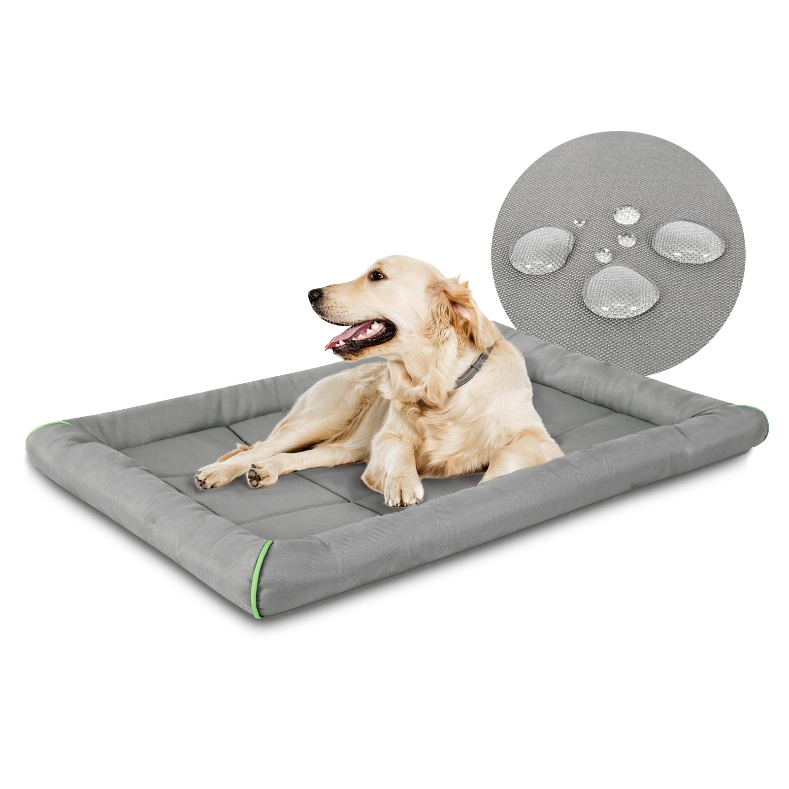 Miguel Outdoor Waterproof Dog Bed For Metal Dog Crates Water-Resistant Oxford All Weather Pet Mat Heavy Duty Durable Easy Clean Travel Indoor Outdoor Puppy Bed(42Inch Dog Bed Dog Crate,Gray)