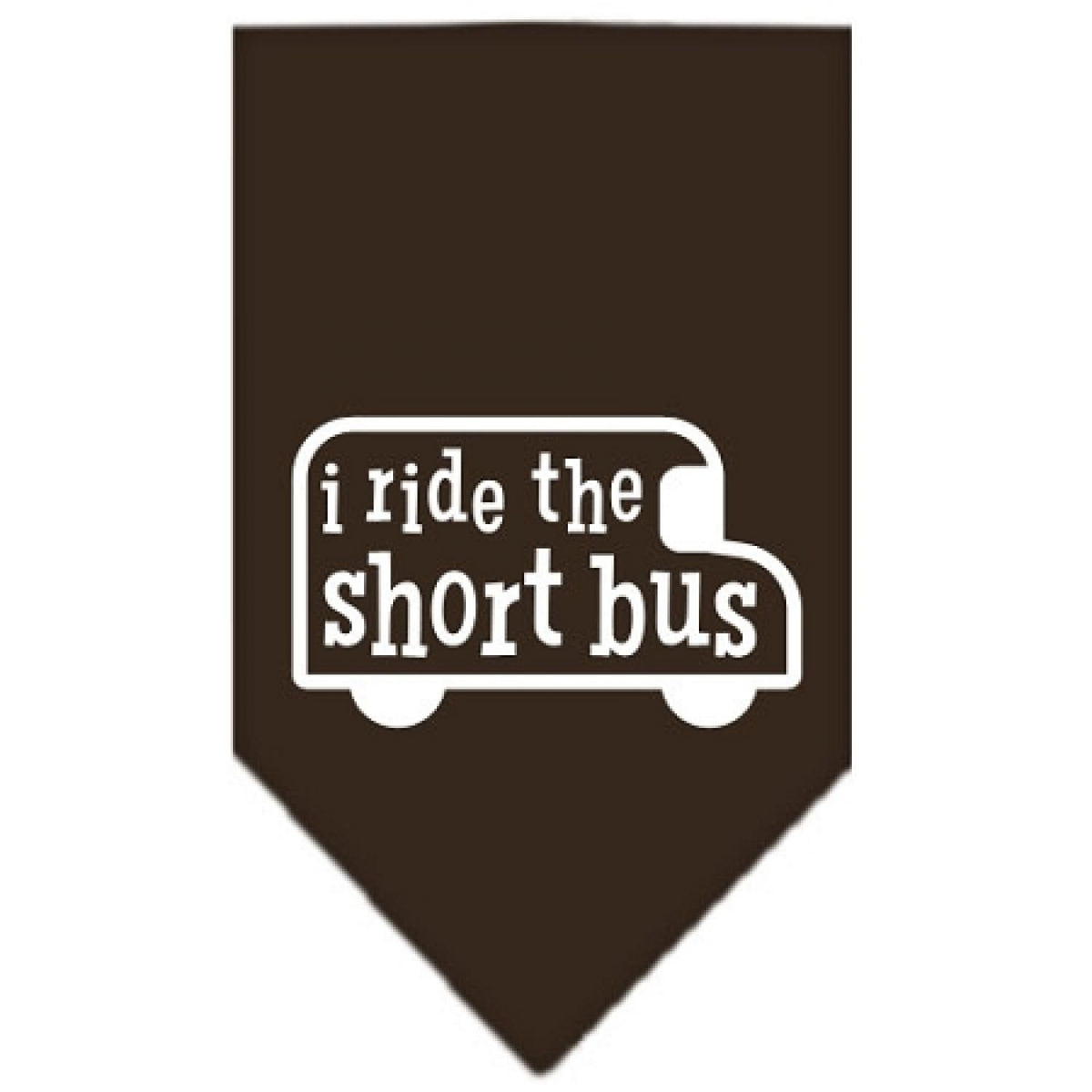 Mirage Pet Products I Ride The Short Bus Screen Print Bandana, Small, Cocoa