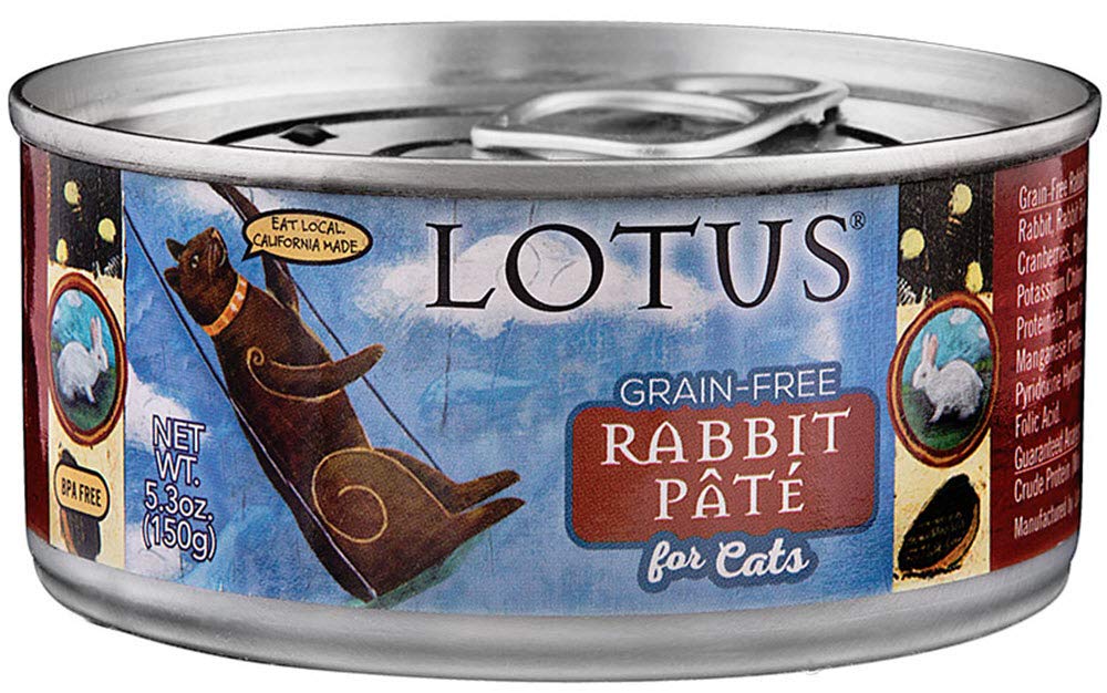 Lotus Cat Food Pate Grain Free Rabbit 24-5.3Oz Cans