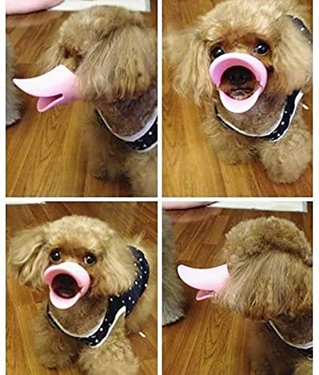 Dog Muzzles Anti Bite Silicone Duck-Bill Duck Mouth Shape Dog Mouth Covers Anti-Called Muzzle for Puppy Dogs