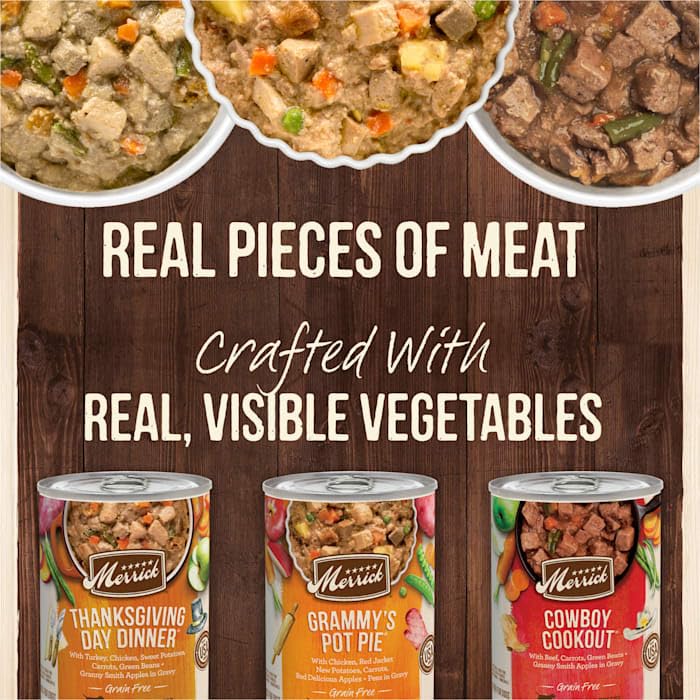 Merrick Grain Free Wet Dog Food Variety Pack, Grain Free Favorites Canned Dog Food - (12) 12.7 oz. Cans