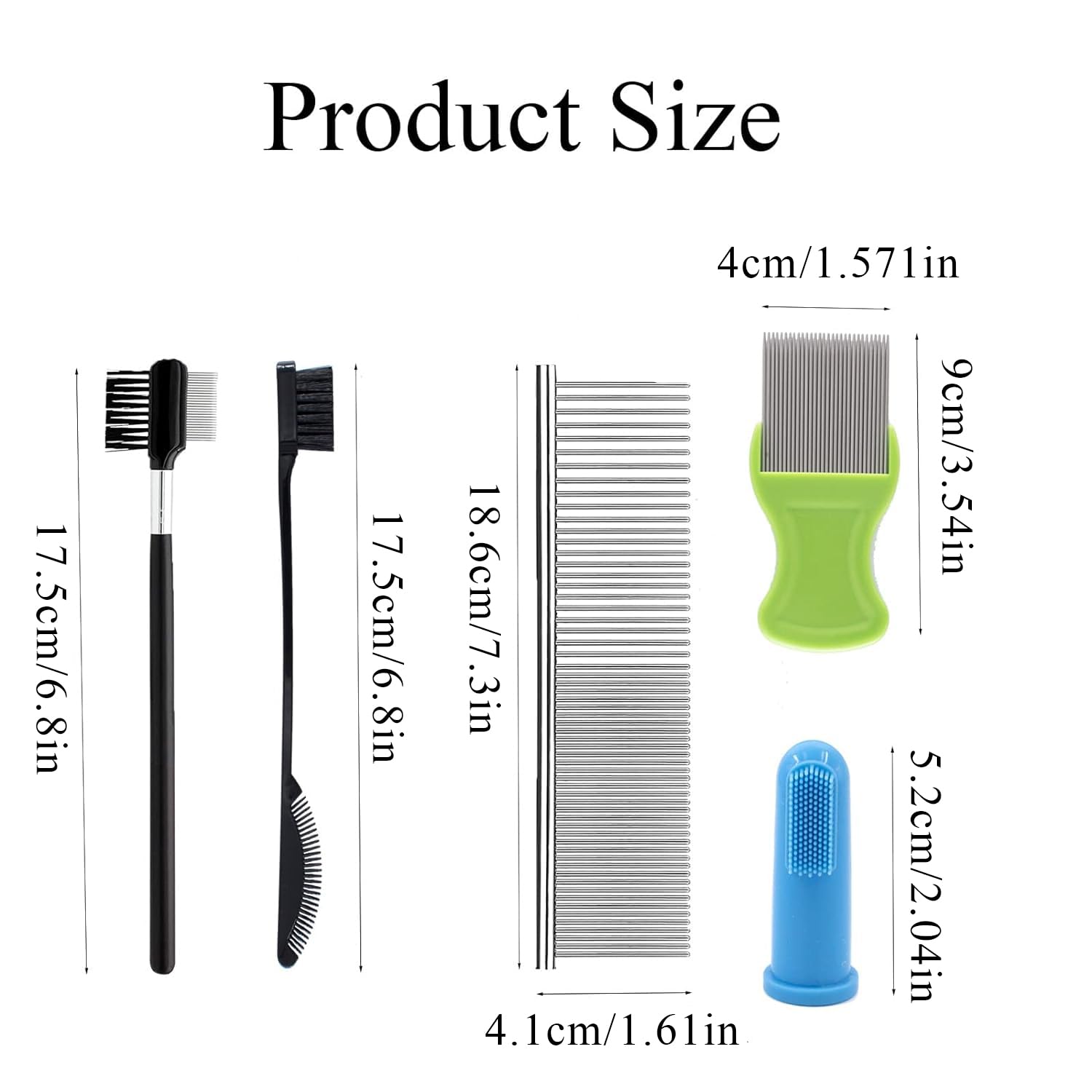 Tear Stain Remover Combs For Pets - Stainless Steel Eye Brush Tools, Durable Flea And Lice Removing Set With Teeth Grooming, 5 Types For Dogs, Cats, Puppies