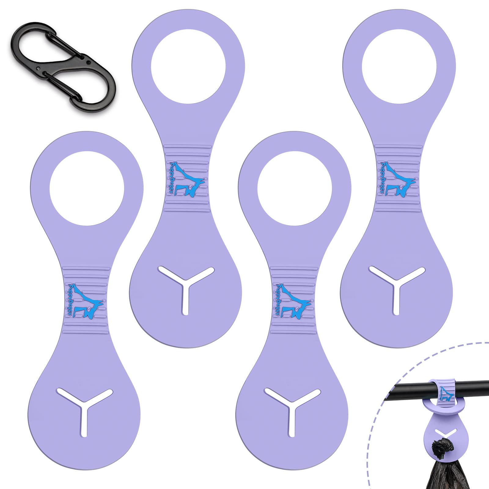 Puppydoggy Dog Poop Bag Holder For Leash Waste Bag Carrier Dog Poop Bag Dispenser For Walking Running Bicycle Accessory 4 Pieces