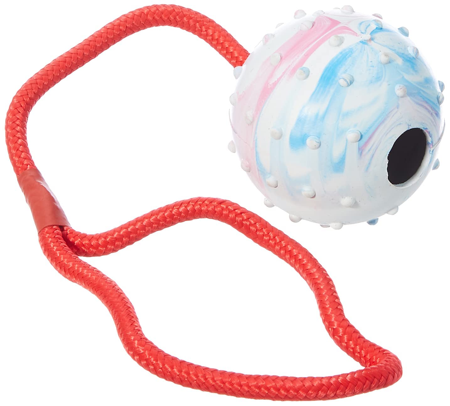TRIXIE Ball on a Rope Dog Toy  NonToxic Natural Rubber, Promotes Dental Hygiene, Recommended for Medium to Large Breeds of the