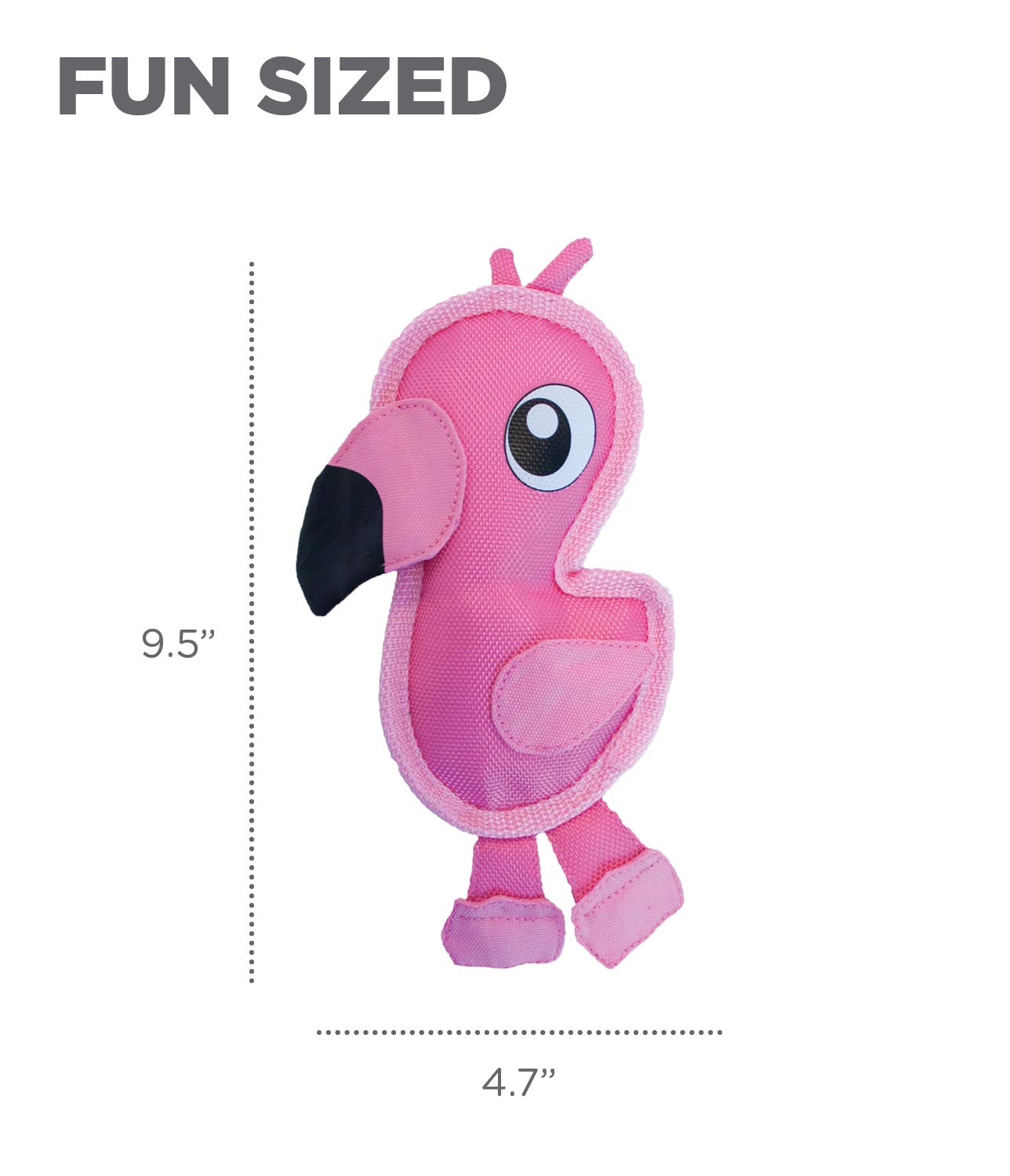 Outward Hound Fire Biterz Flamingo Plush Firehouse Material Interactive Dog Toy, Small