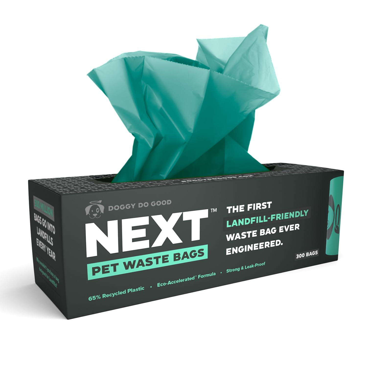 Doggy Do Good Next Pet Waste Bags, Landfill Friendly Recycled Plastic Unscented Dog Poop Bags, Leakproof, Strong, Thick, Earth F