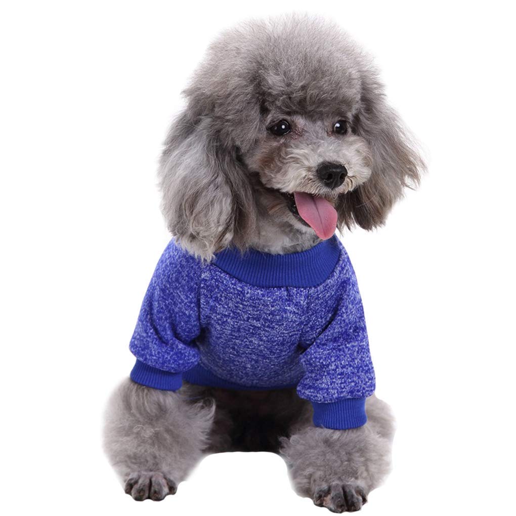Chborless Pet Dog Classic Knitwear Sweater Warm Winter Puppy Pet Coat Soft Sweater Clothing For Small Dogs (Xxs, Dark Blue)
