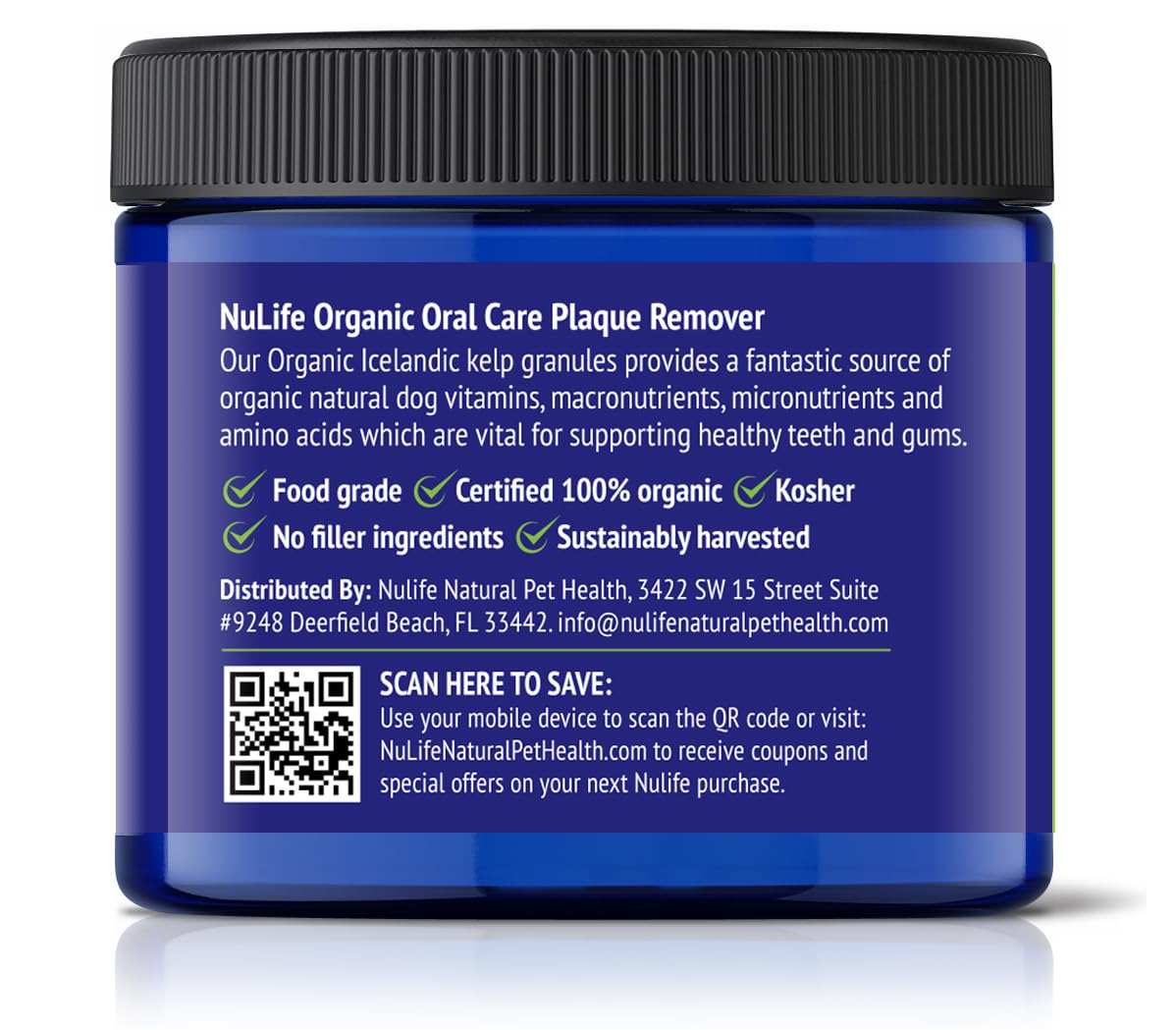 Dog Teeth Cleaning Powder, Dog Plaque and Tartar Remover, Bad Breath Treatment for Dogs with USDA Organic Sea Kelp Powder, Dog D