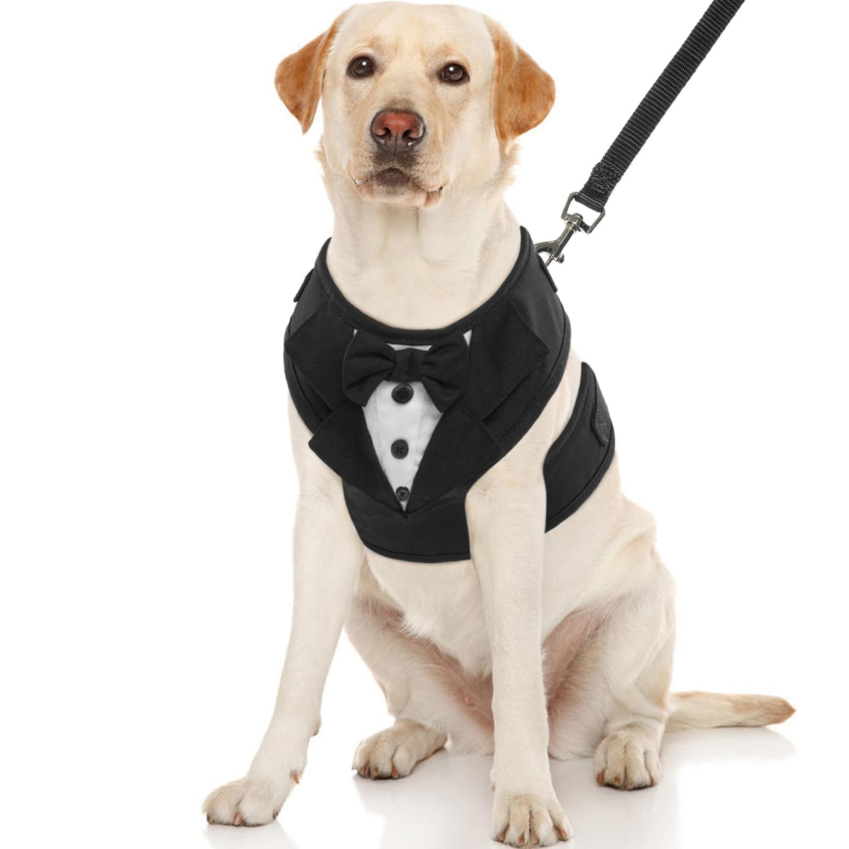 Kuoser Dog Tuxedo For Large Dogs, No-Pull Dog Vest Harness, Soft Breathable Mesh Pet Harness With Bow Tie, Small Medium Dogs Cat
