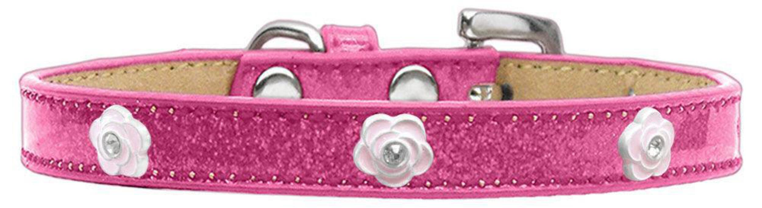 Dog, Puppy & Pet Widget Ice Cream Collar, Light Pink Rose Silver 18