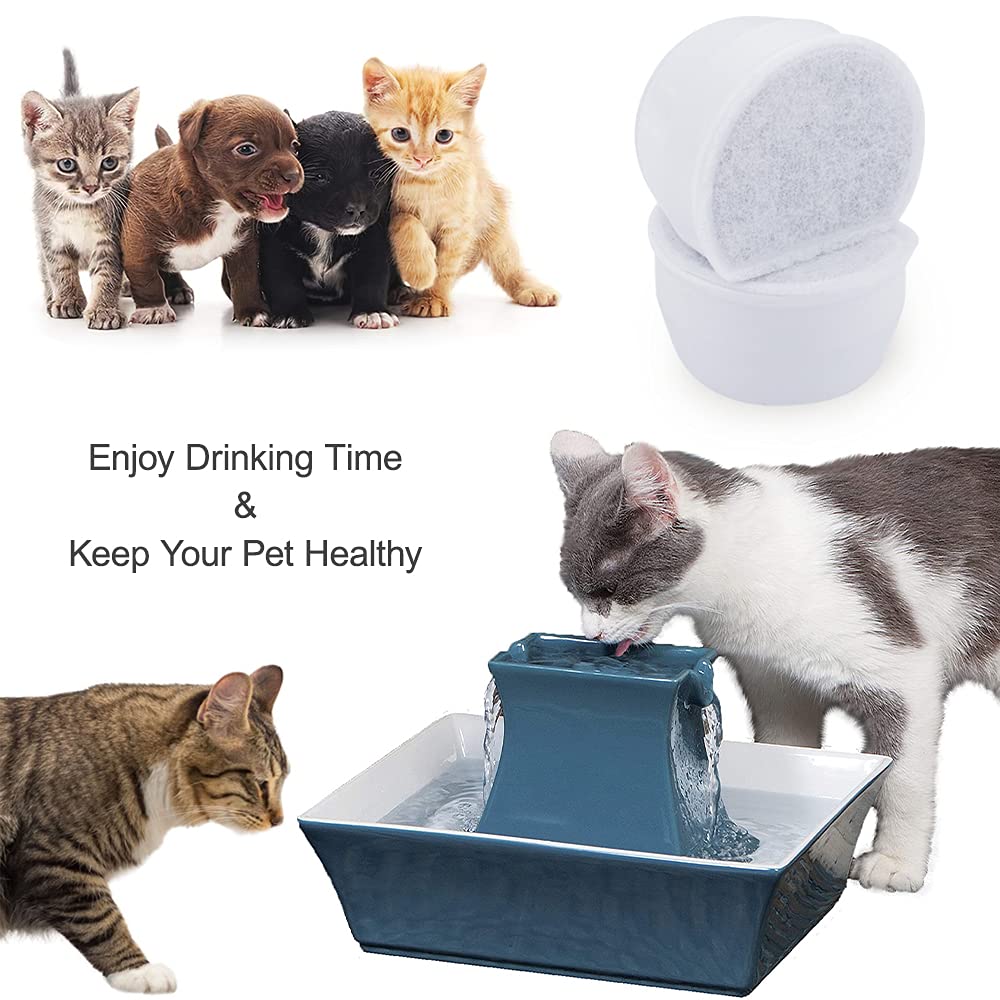 Myfatboss 18Pcs Carbon Filters And Foam Pre-Filter Replacement Compatible With Petsafe Drinkwell Avalon Pagoda Seascape Sedona Water Bowl Water Fountain Prefilters,Pet Water Fountain Filters12+6 Pack