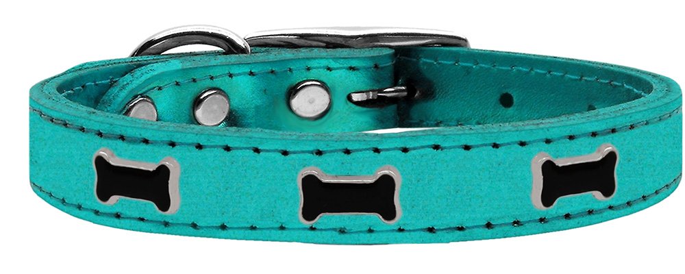 Mirage Pet Products Fleetwood Dog Collar, 14-Inch, Silver with Light Blue Stones