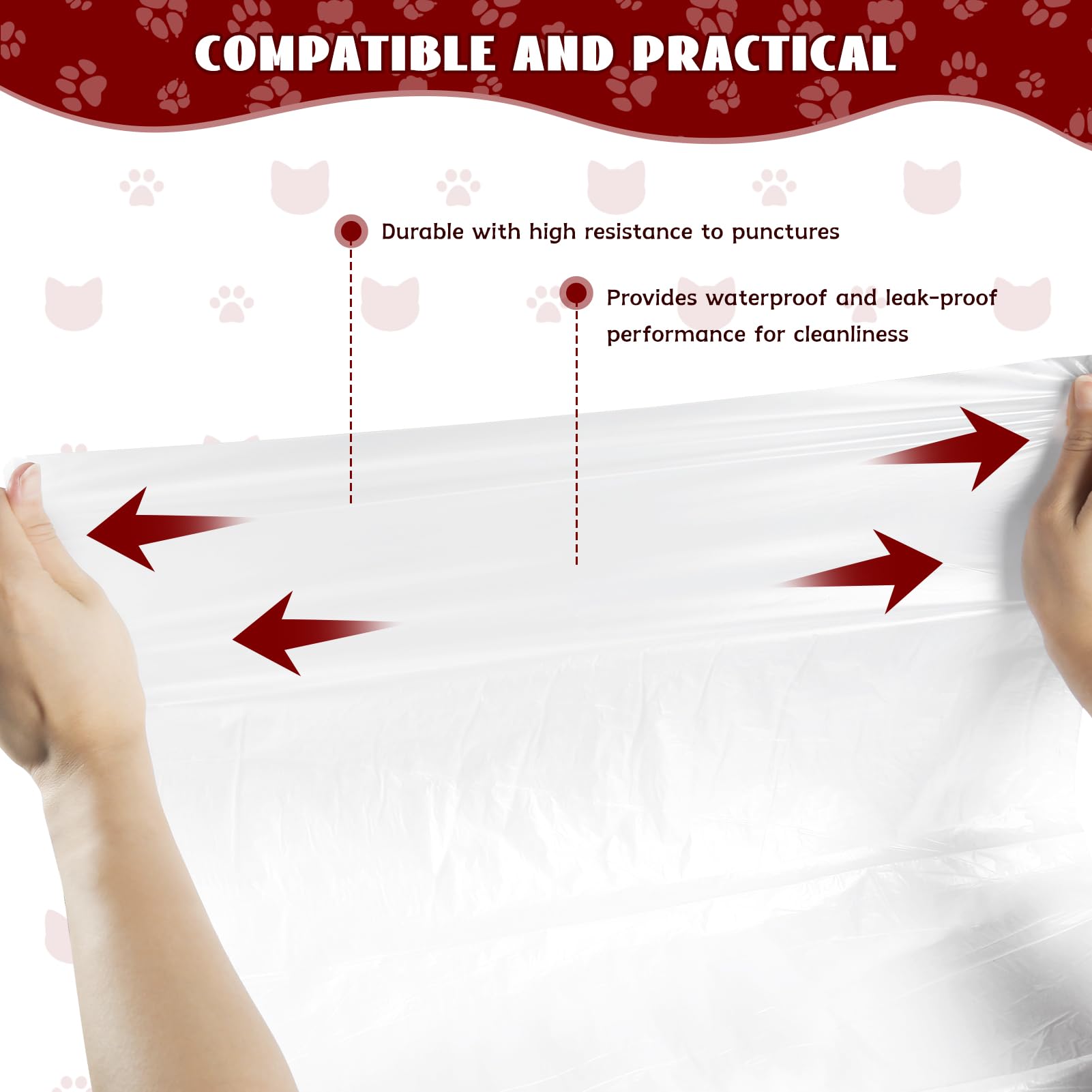 80 Count Self-Cleaning Litter Box Liners For Meowant Mw-Sc01/Mw-Sc02, Extra-Thick Drawstring Trash Bags 17.7X19.68 In, Odor-Proo