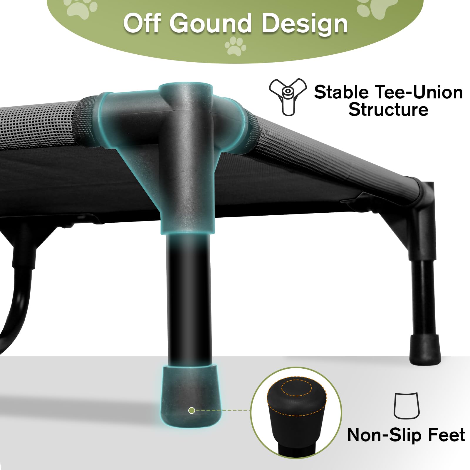 Extra Large Elevated Dog Bed, Outdoor Raised Dog Cot For Extra Large Dogs, Lifted Pet Hammock Beds, Pets Place Bed For Training