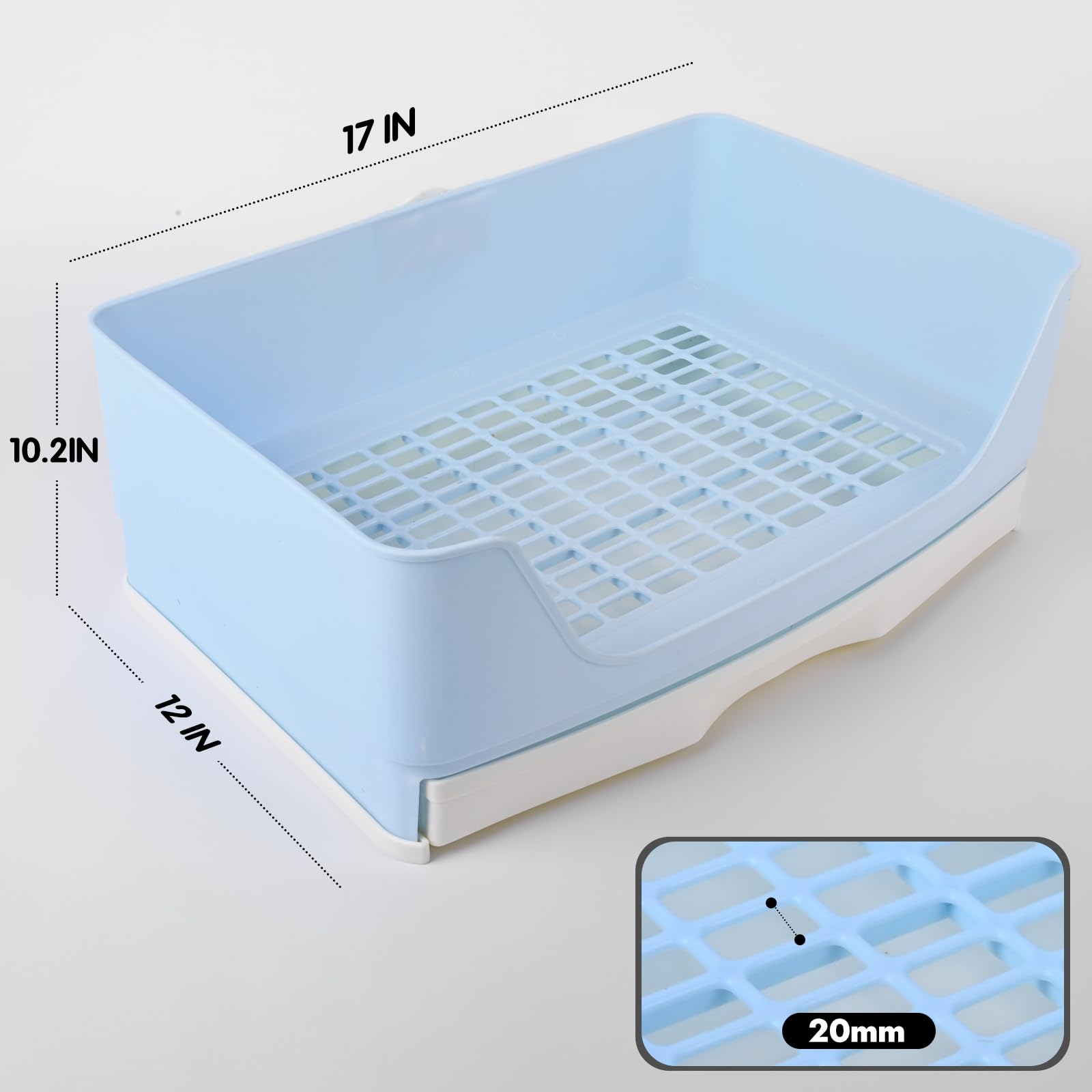 Yuoaes Large Rabbit Litter Box Bunny Litter Box Corner Litter Pan with Drawer Comes with Liners Rabbit Pee Pads, Small Animal Be