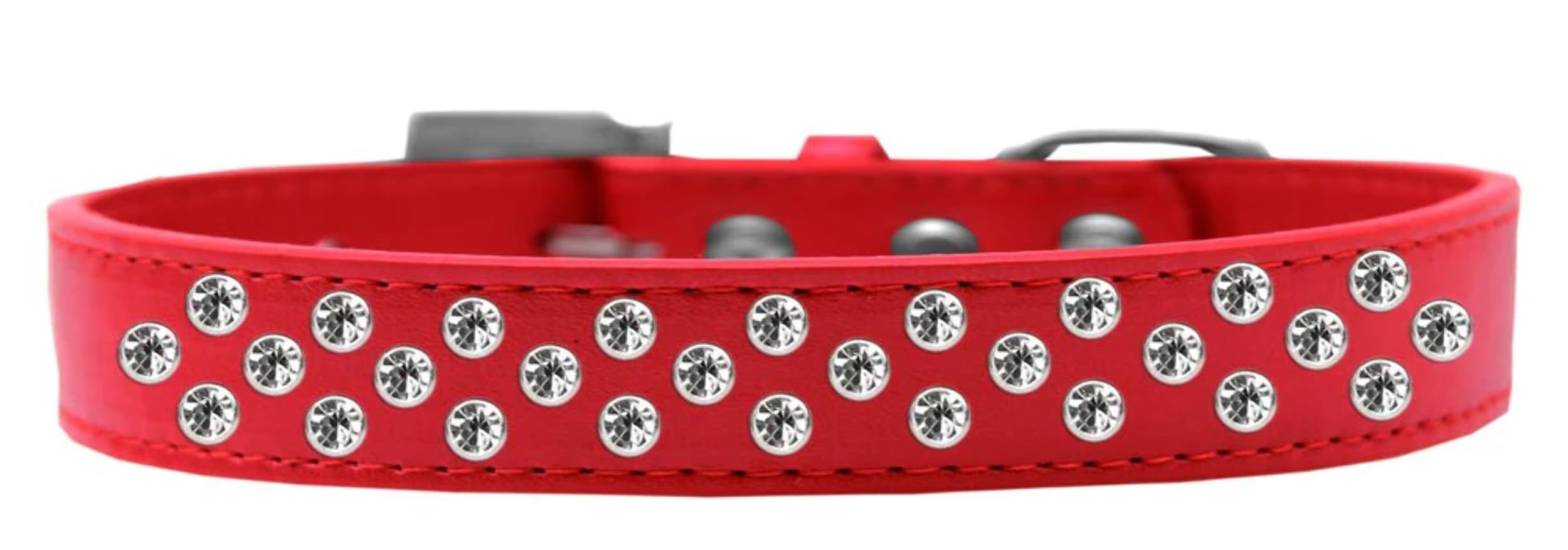 Dog, Puppy & Pet Fashion Collar, Clear Crystal Sprinkles Red 16