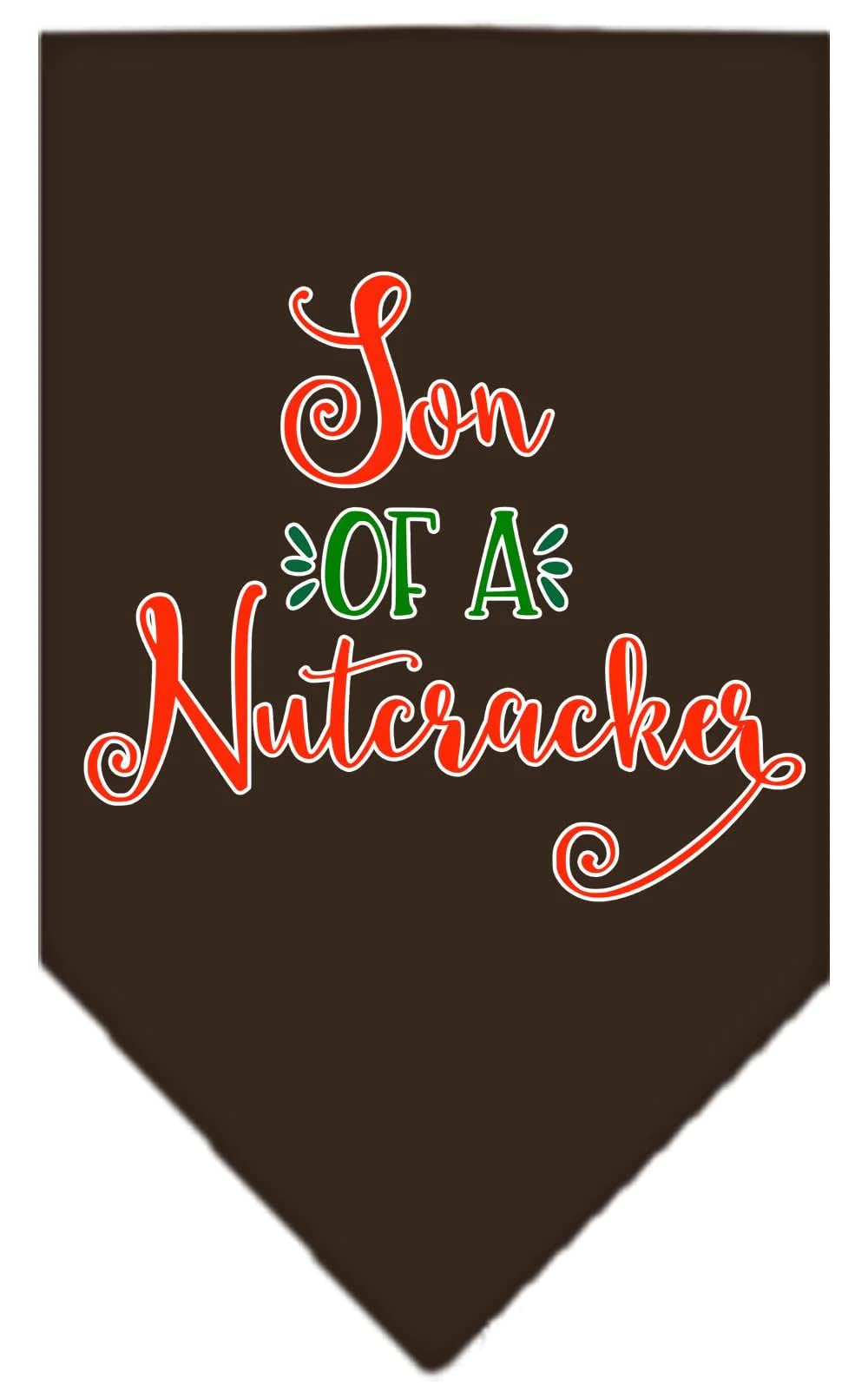 Christmas Pet and Dog Bandana Screen Printed, "Son Of A Nutcracker" Bright Pink Large
