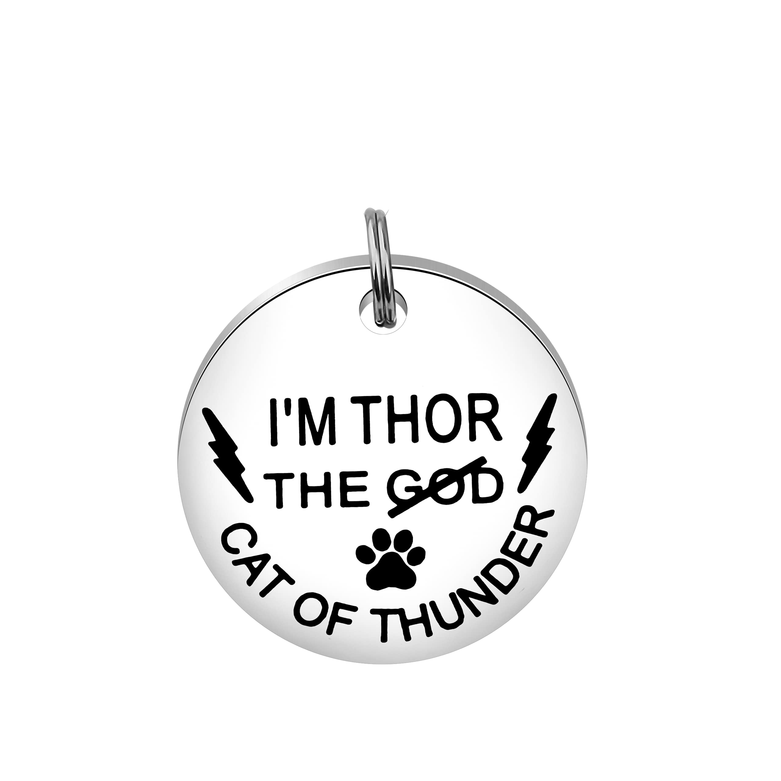 Ensianth Pet Id Tags Cat Collar Tags Cat Of Thunder Cat Owner Gift Cat Lover Gift Tag For Pet Cats Kitten Kitty (Cat Of Thunder)