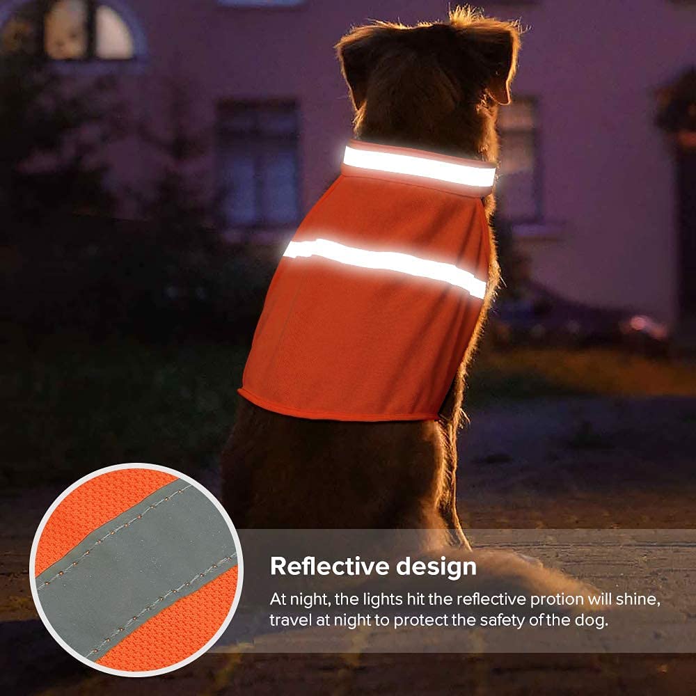 Dog Jacket High Visibility Safety Reflective Dog Vest For Small Medium Large Dogs (X-Large, Orange)
