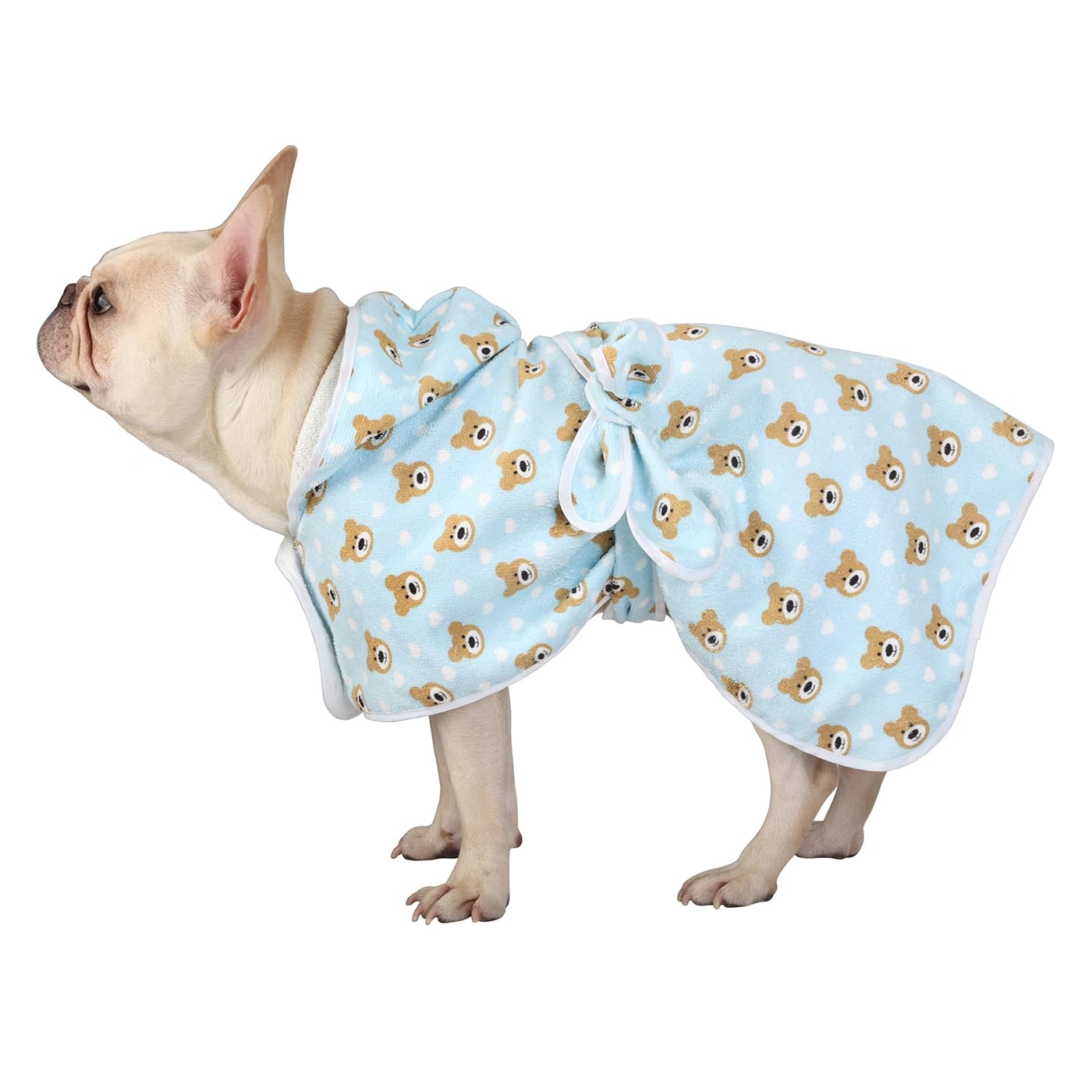 Hde Dog Bathrobe Super Absorbent Quick Drying Towel With Hood For All Dog Breeds Sizes S-Xxl - Teddy Bears - M