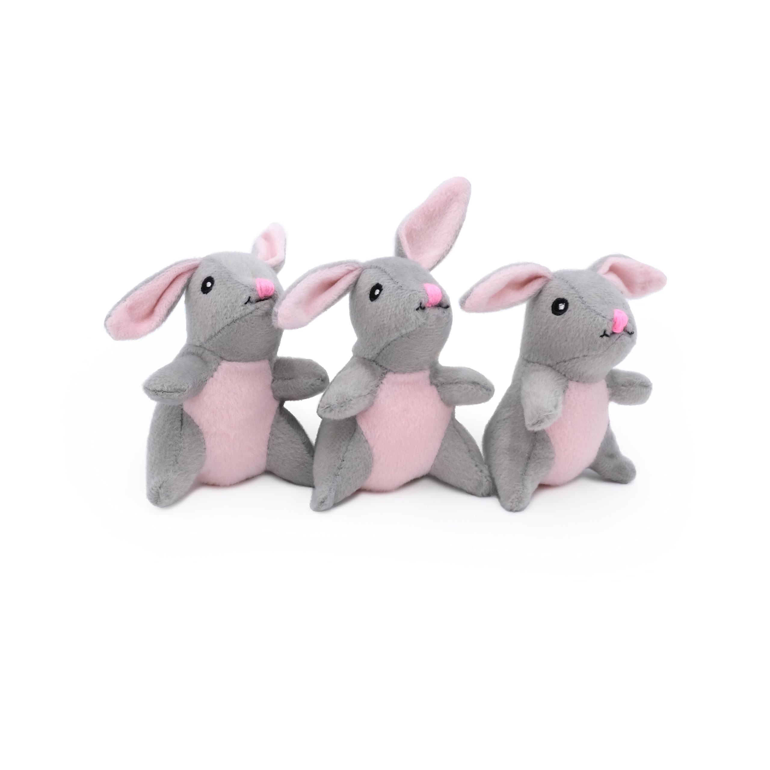 Zippypaws - Burrows Replacement Miniz Bunnies 3-Pack - Plush Refills For Interactive Dog Toys For Boredom - Hide And Seek Dog To