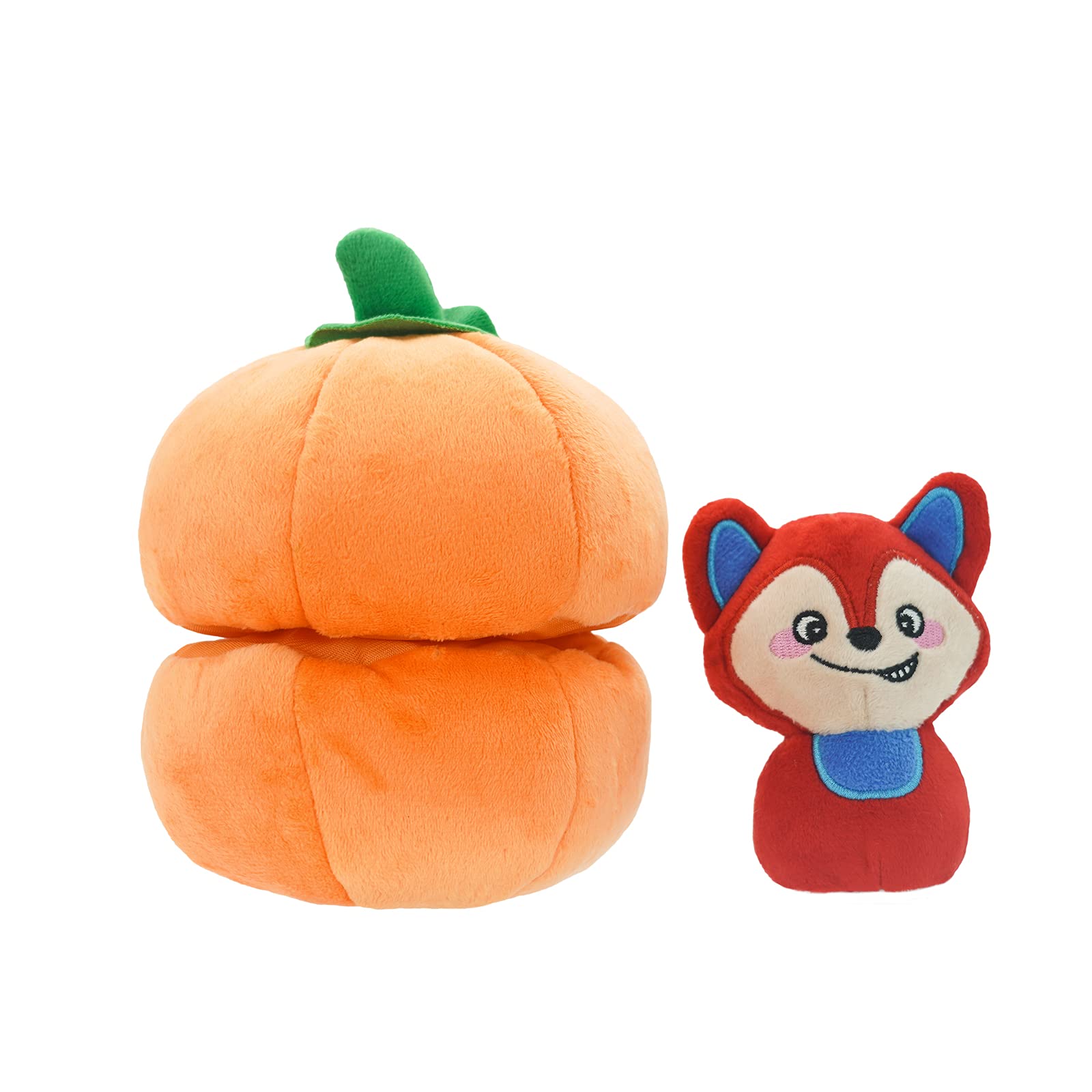 HugSmart Pet -Fruity Critterz | Squeaky Hide and Seek Plush Dog Toys | 2-in -1 Cute Interactive Plush Puzzle Toys for Small Medi