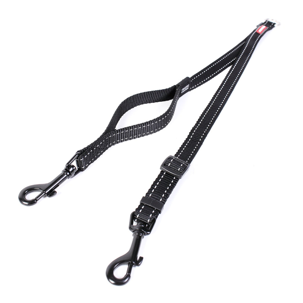 Ezydog Soft Touch Coupler Adjustable Double Dog Leash - Superior Tangle-Free Experience And Reflective For Nighttime Safety - Ranges From 14 To 24 Inches - Perfect For Walking Two Dogs (Black)