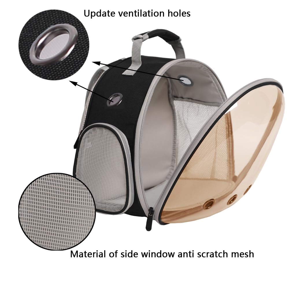Guinea Pig Carrier, Guinea Pig Backpack With Clear Bubble Window (Black-Polarize, Backpack)