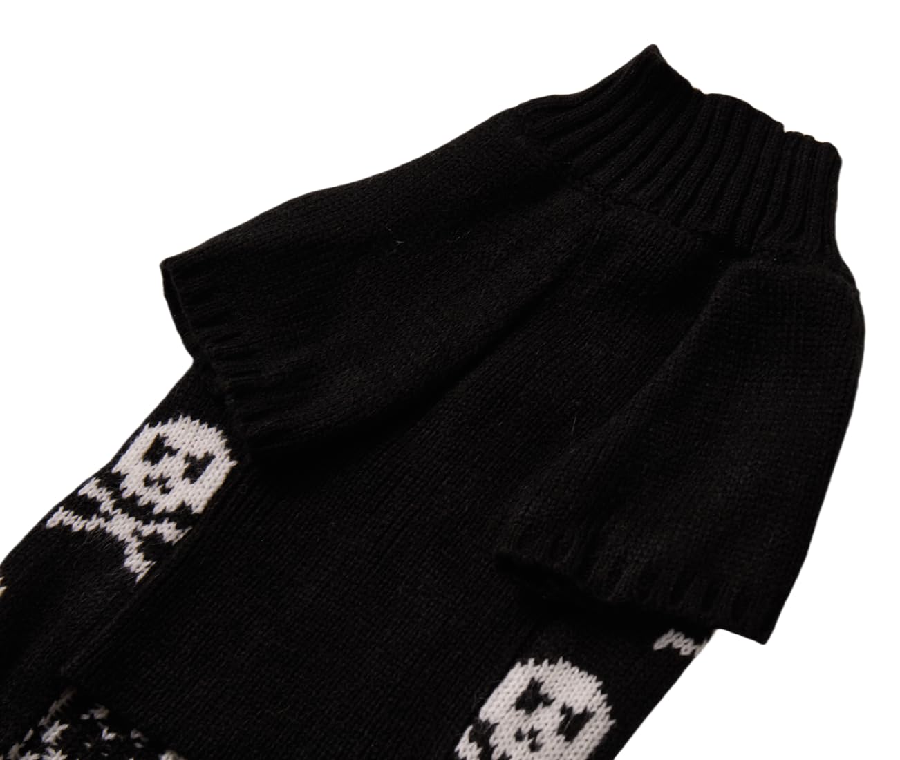 Lanyarco Black Fashion Pet Cat Halloween Clothes Skull Kitten Puppy Halloween Sweater, X-Small (Xs) Size 9'' Back