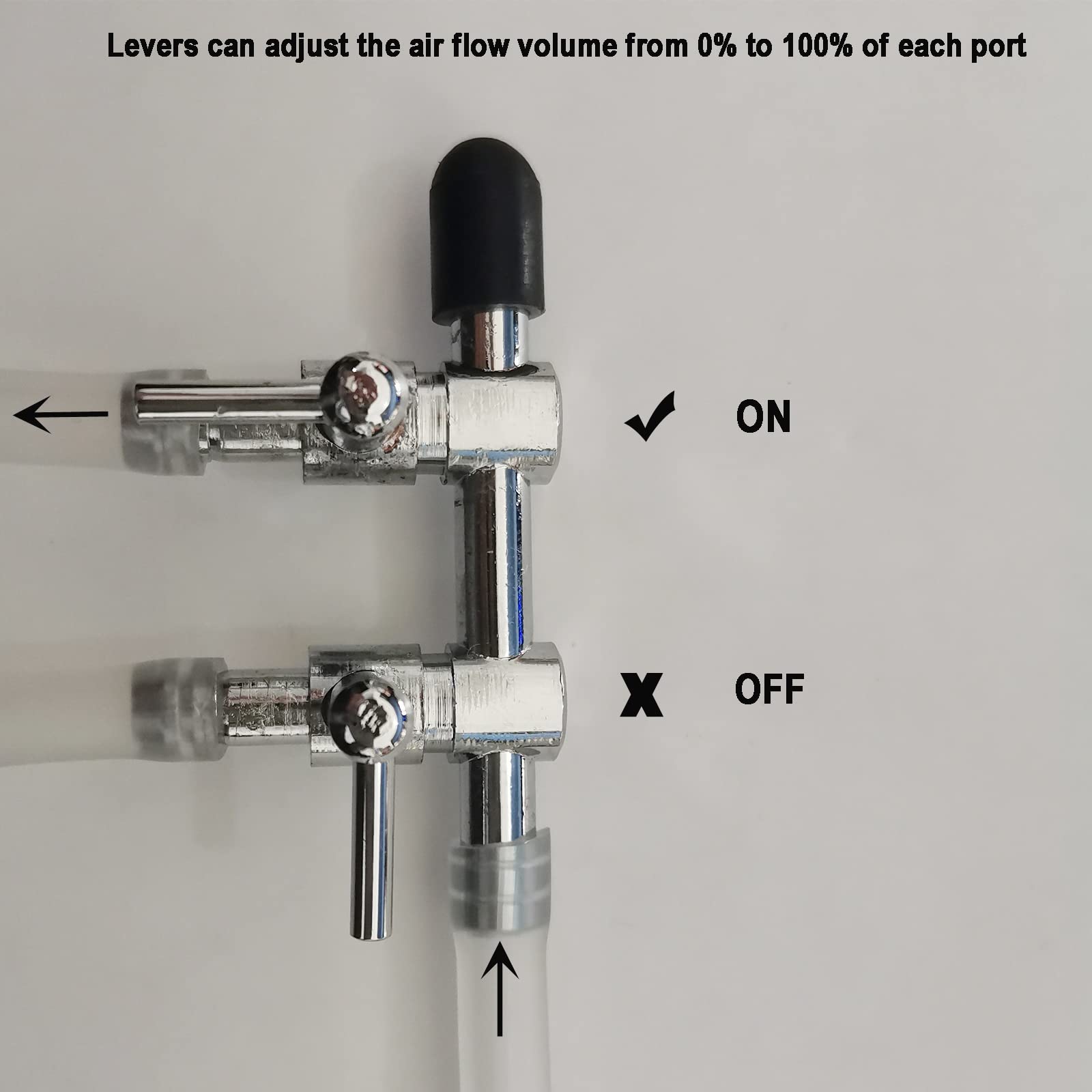 Aquaneat Aquarium Control Valve, Fish Tank Air Valve, Metal Stainless Steel Gang Valve, Air Flow Distributor Splitter For Air Pump (X-Small 2 Way)