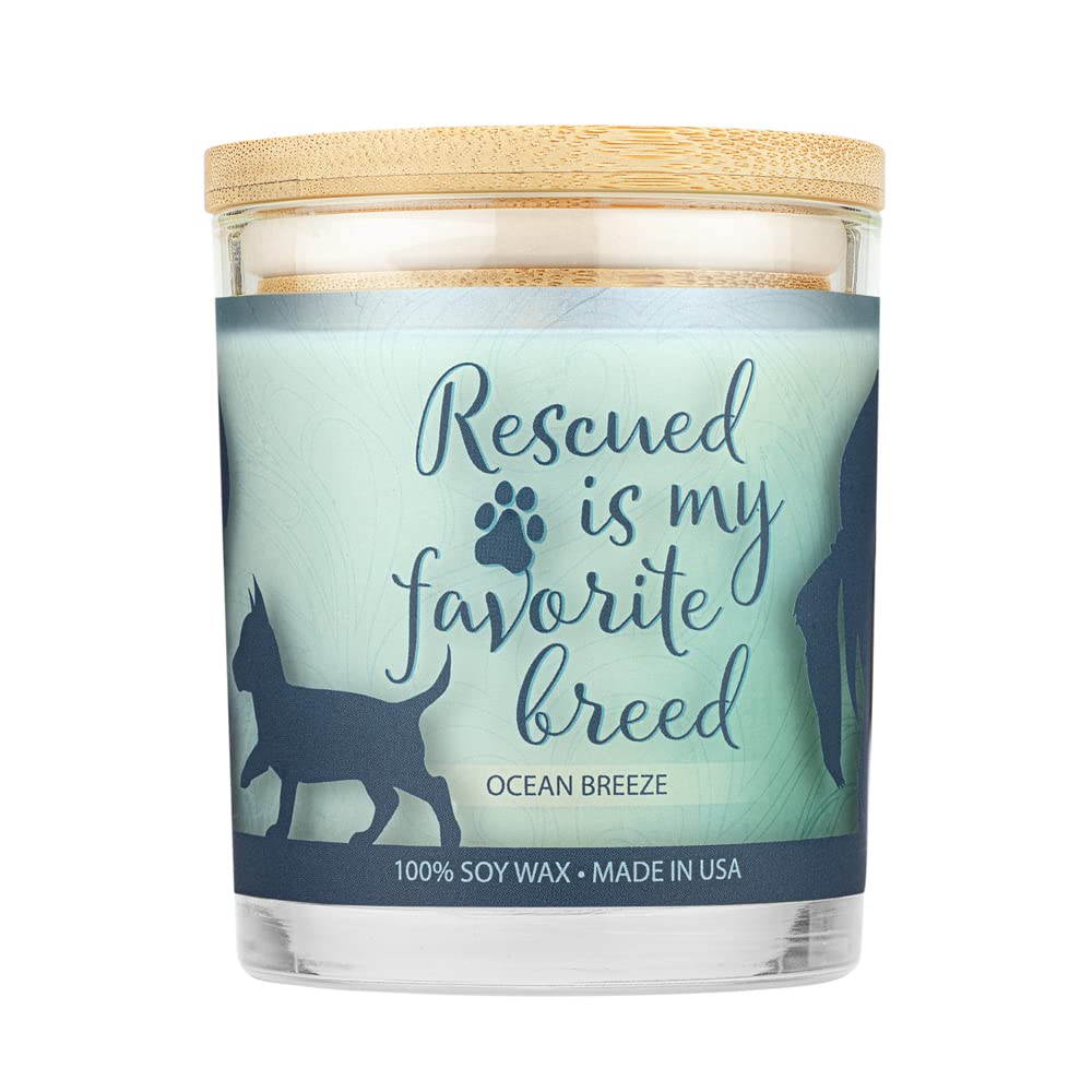 One Fur All Pet Lovers Candle - Ocean Breeze - Pet Odor Eliminator - Non-Toxic - Eco-Friendly