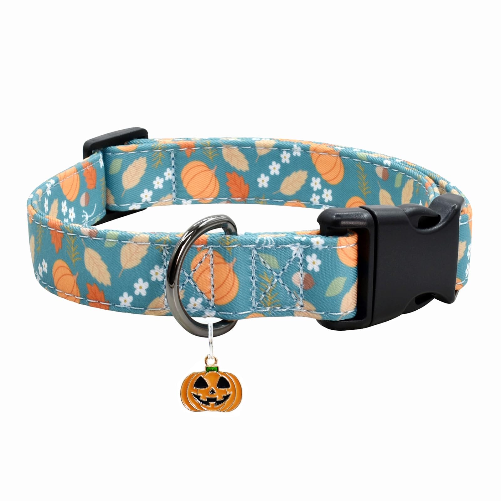 Halloween Pumpkins Dog Collar With Cute Pendant, Durable And Soft Cotton Dog Collars For Small Large Female And Male Dogs Pets (