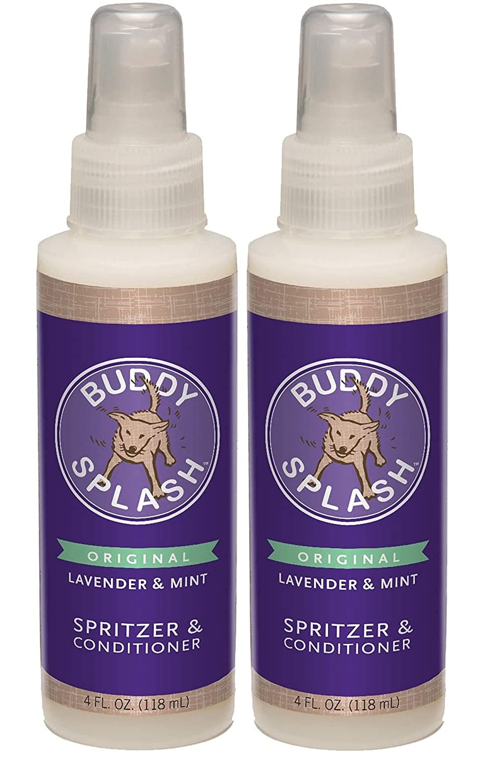 Buddy Splash 2 Pack Of Original Lavender And Mint Spritzer And Conditioner, 4 Fluid Ounces Each