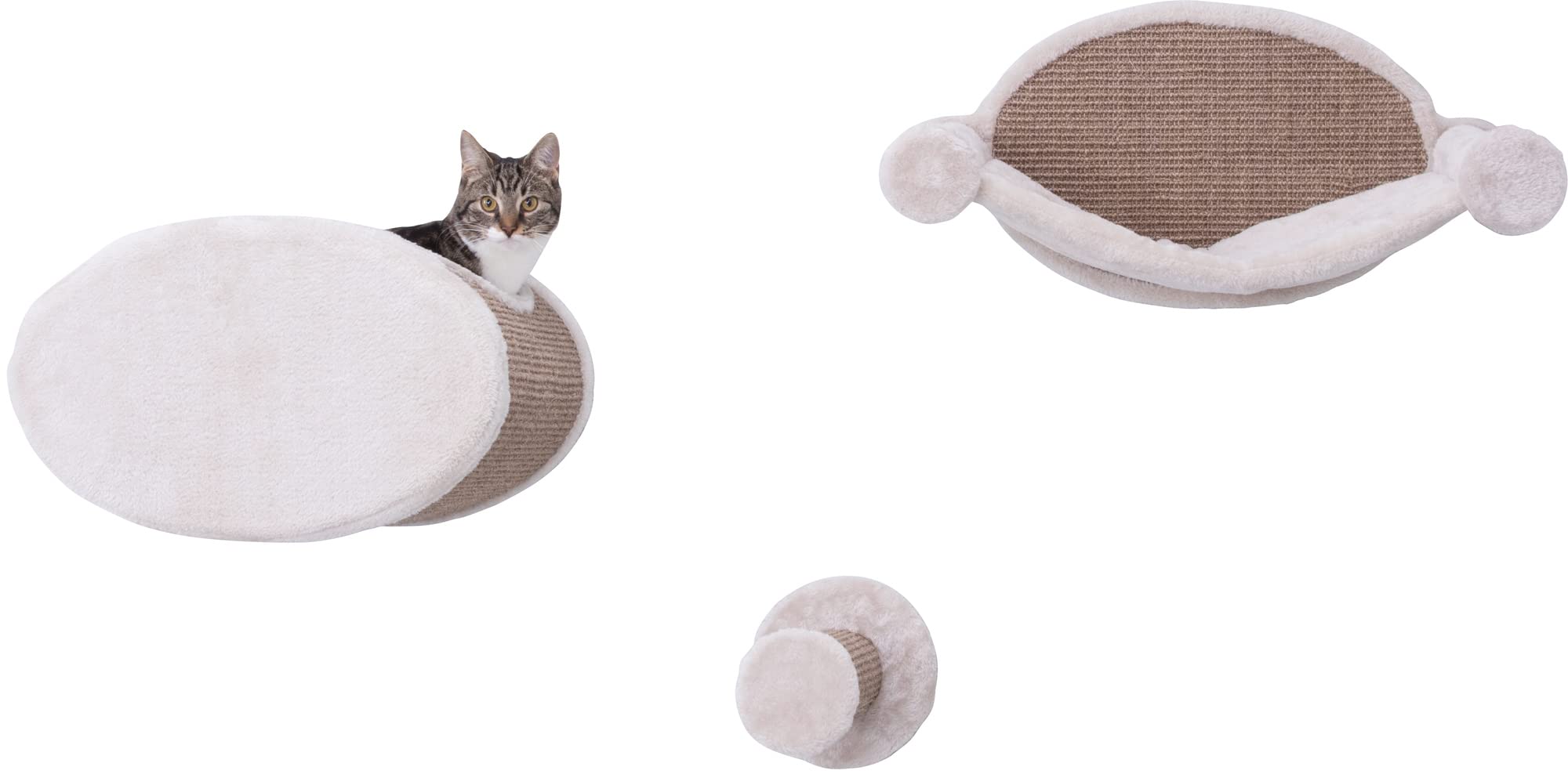 Trixie Liam Wall Mounted 3 Pcs Lounge Set, Hammock, Cave, And Step, Brown, 18.8'' L X 11.0'' W X 11.3'' Th