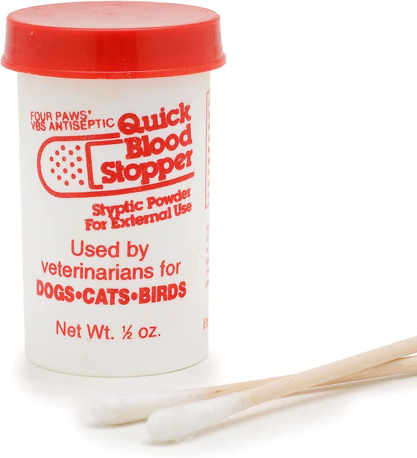 Four-Paws 4 Pack Of Quick Blood Stopper Kits, 0.5 Ounces Each, Antiseptic Styptic Powder And Swabs For Dogs, Cats And Birds