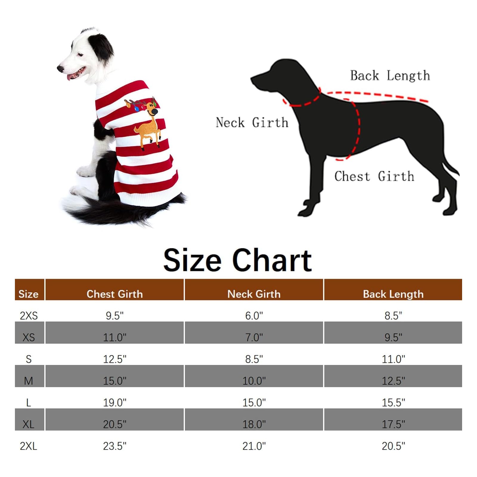 Nacoco Dog Sweater Pet Christmas Elk Bells Sweaters Halloween Reindeer For Small Dog And Cat (L, Red)