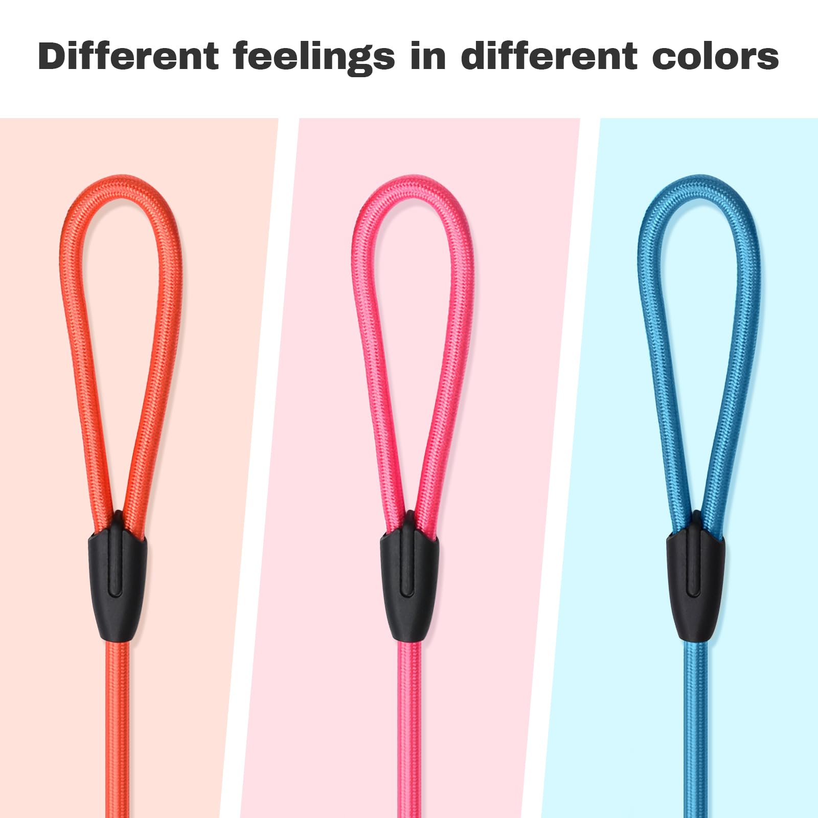 Fovrlzse 3 - Pack Of Super - Strong Slip Lead Dog Leashes: Ideal Training Leashes For All Dog Sizes - Pink, Orange & Blue! Perfe