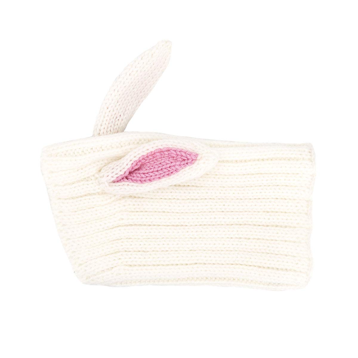 Zoo Snoods Bunny Costume - Knit Easter Dog Snood Ear Wrap For Pets, Warm Neck Cover For Halloween And Winter (Large)