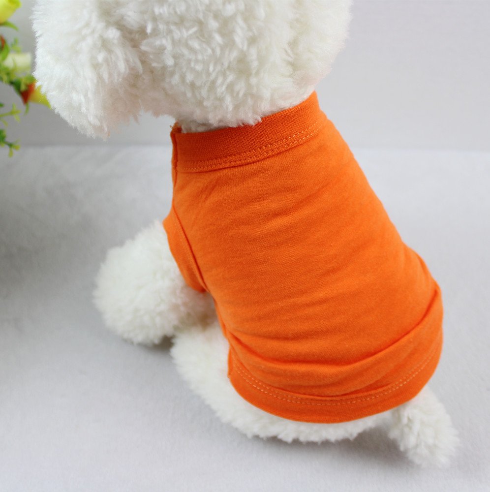 Dog & Puppy Clothing - Dog & Puppy Shirts, Vests & Tees - Summer Beach Wear (XXL, Pure Orange)