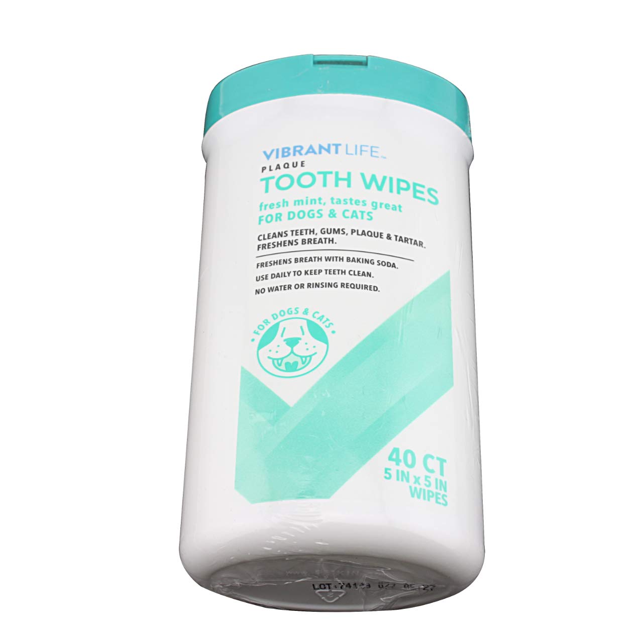 Vibrantlife Plaque Tooth Wipes For Cats & Dogs (40 Count)