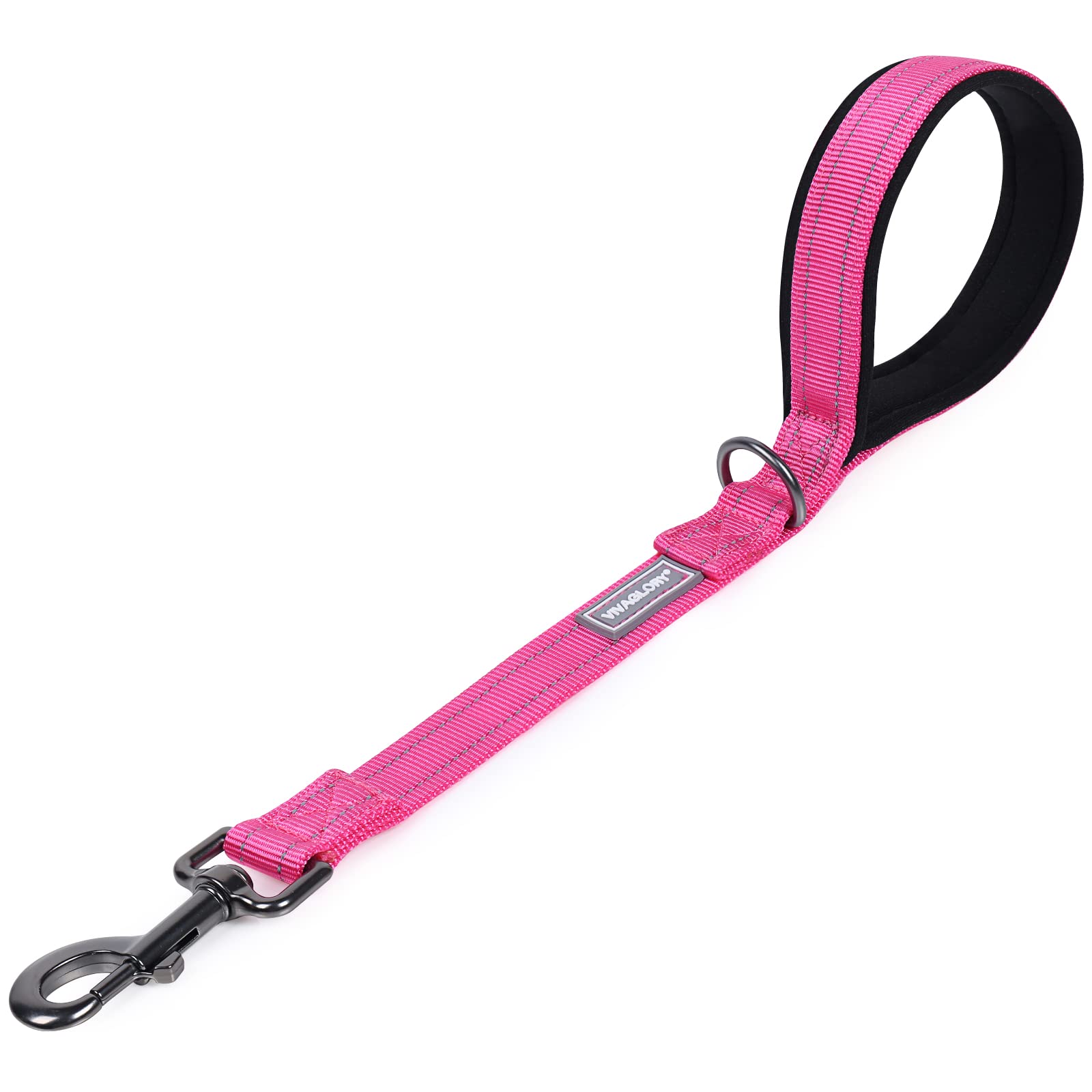 Vivaglory Short Dog Leash For Medium & Large Dogs, 18Inch, Pink