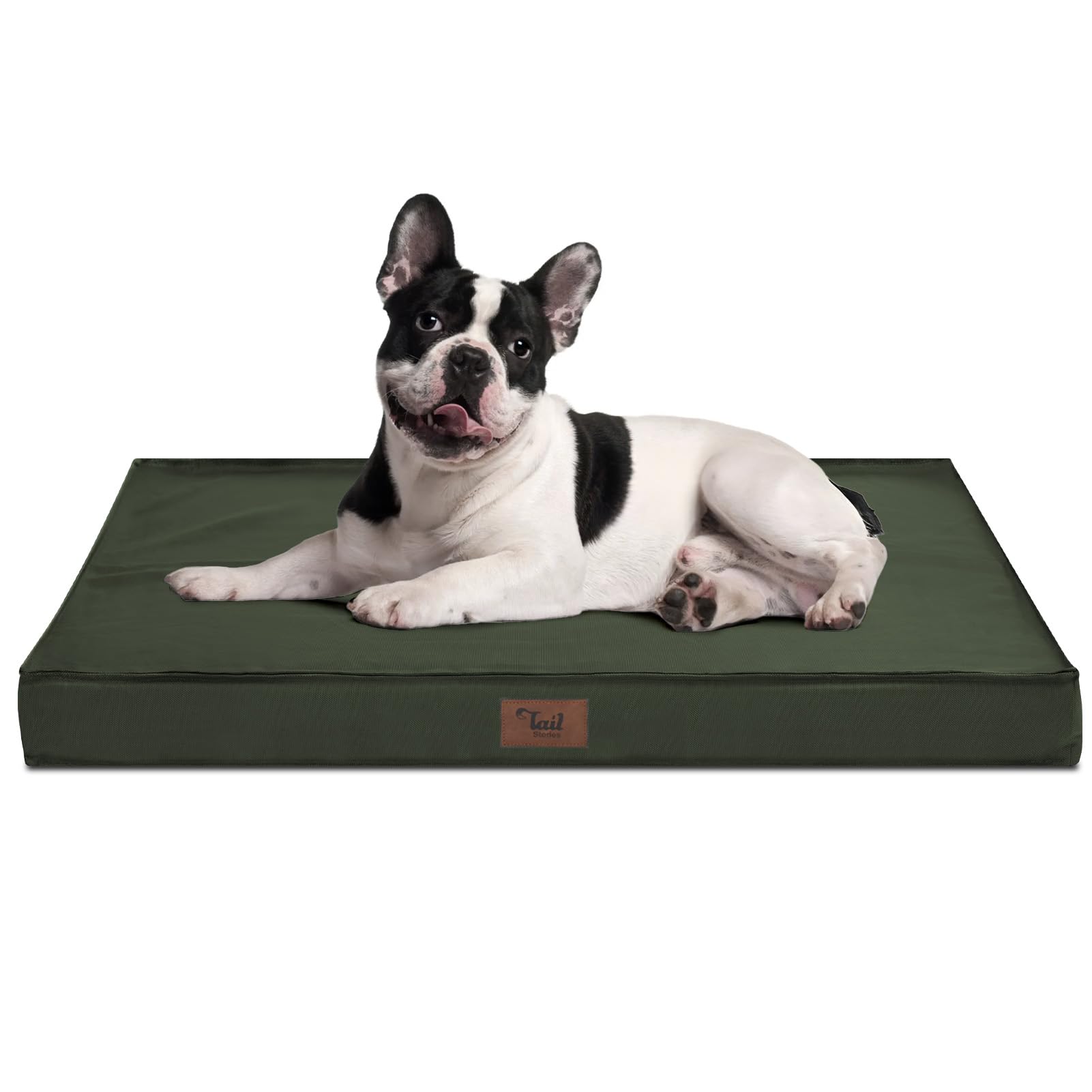 Tail Stories Outdoor All Weather Dog Bed, Waterproof Dog Bed For Large Dogs, Orthopedic Egg Foam Indestructible Pet Bed With Washable Removable Cooling Dog Bed Cover