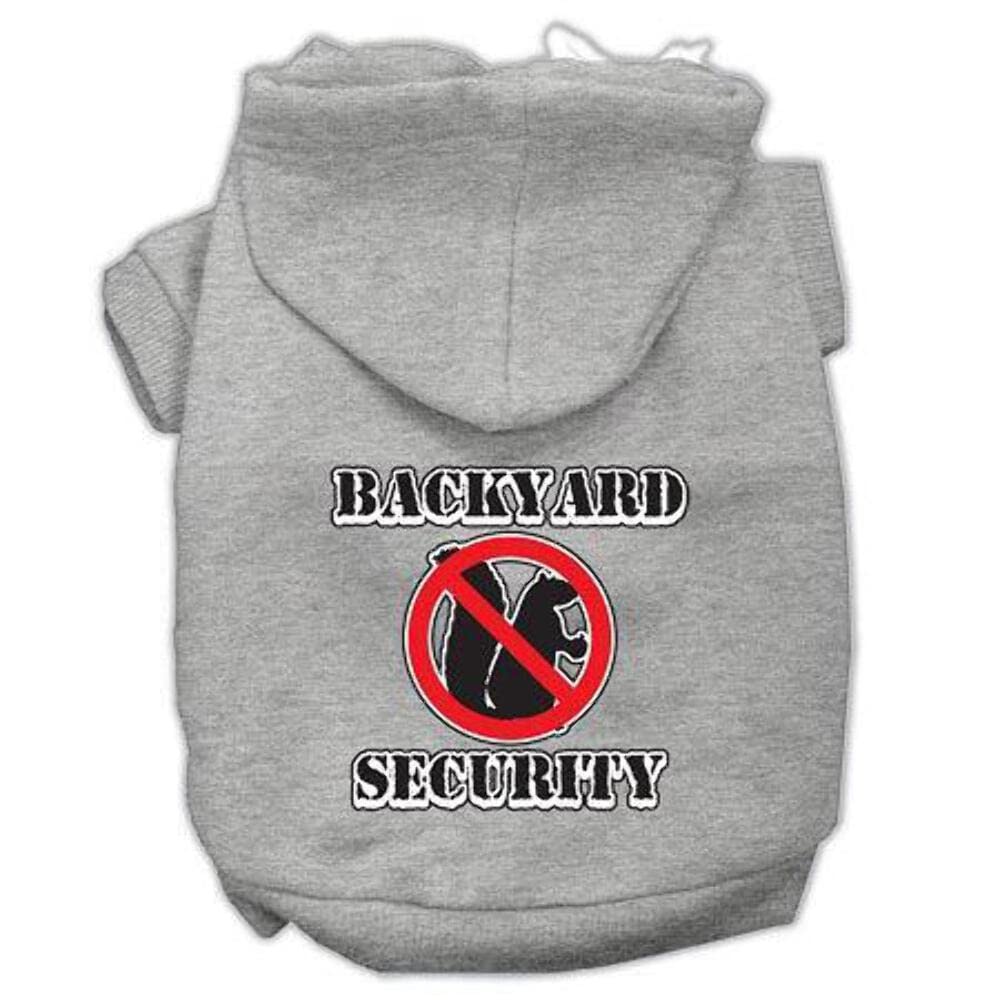 Mirage Pet Products 12&quot; Backyard Security Screen Print Pet Hoodie, Medium, Grey