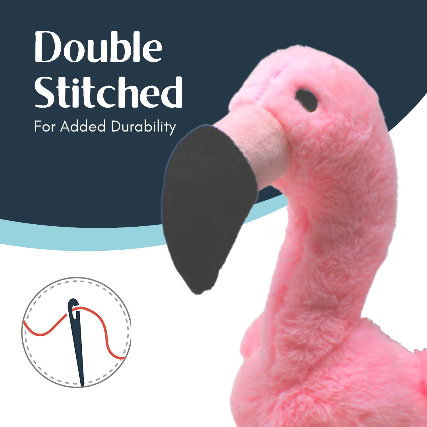 Flourish Fba Pets Dog Chew Toy With Non-Toxic Bpa, Double Stitched Soft Fabric Exterior Squeaky Indestructible Dog Toy For Aggressive Chewers (Small, Pink)