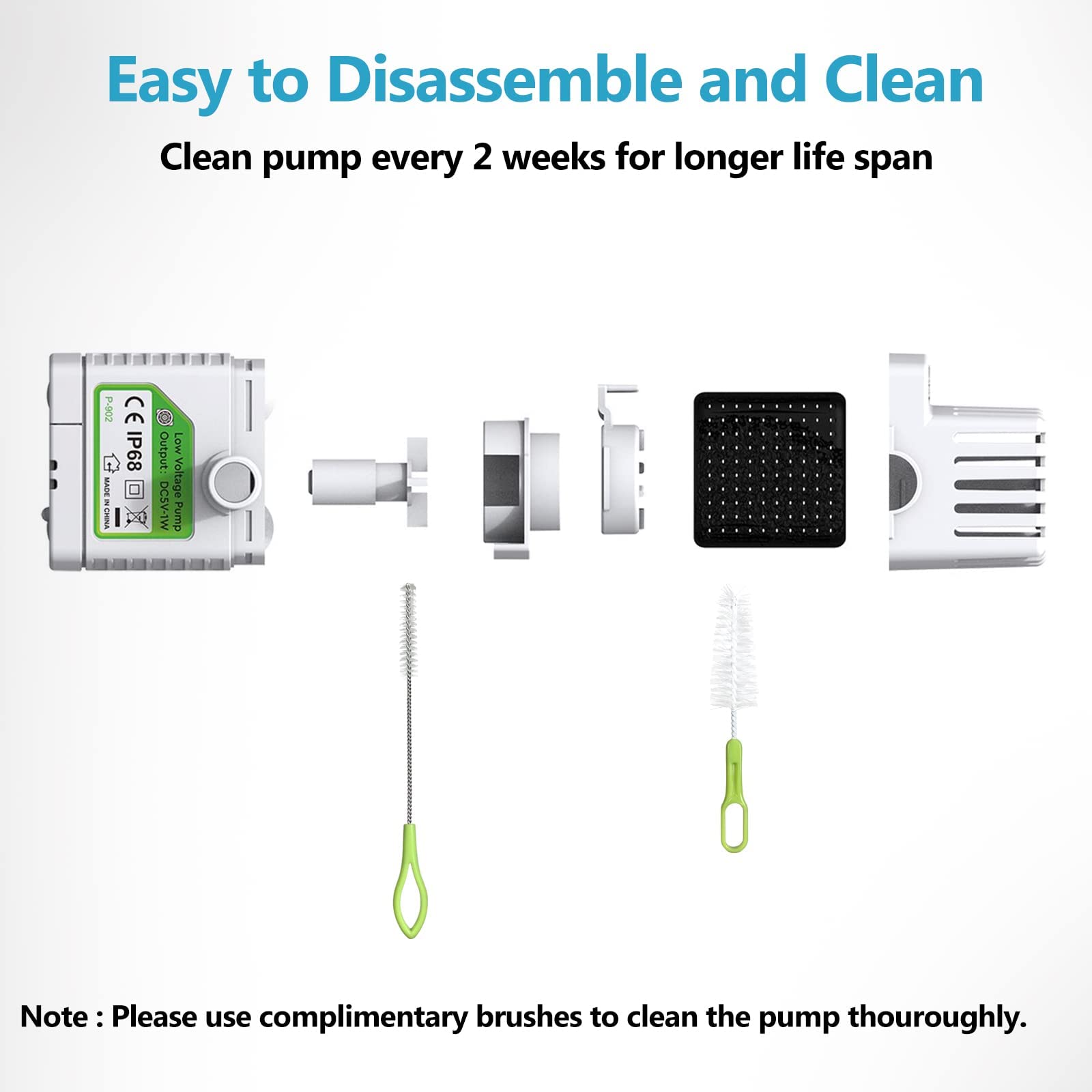 Orsda Pet Water Fountain Replacement Pump F Ilters - Compatible With All Orsda/Zeepet Stainless Steel Dog And Cat Water Fountain