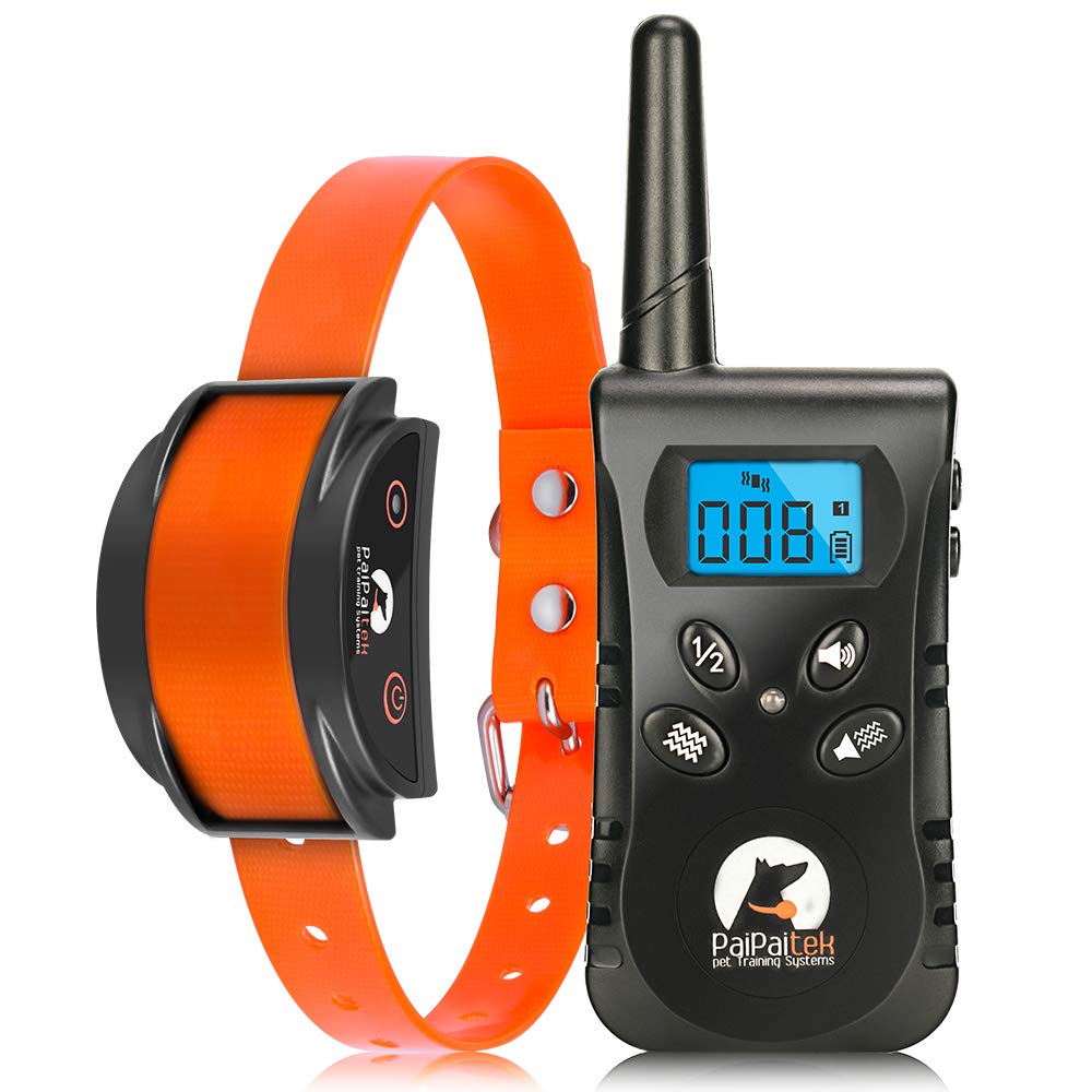 Paipaitek Vibration Collar For Dogs, No Shock Collar With Remote Up To 1600Ft Remote Range, W/Sound And Vibrate Feature Dog Training Collar