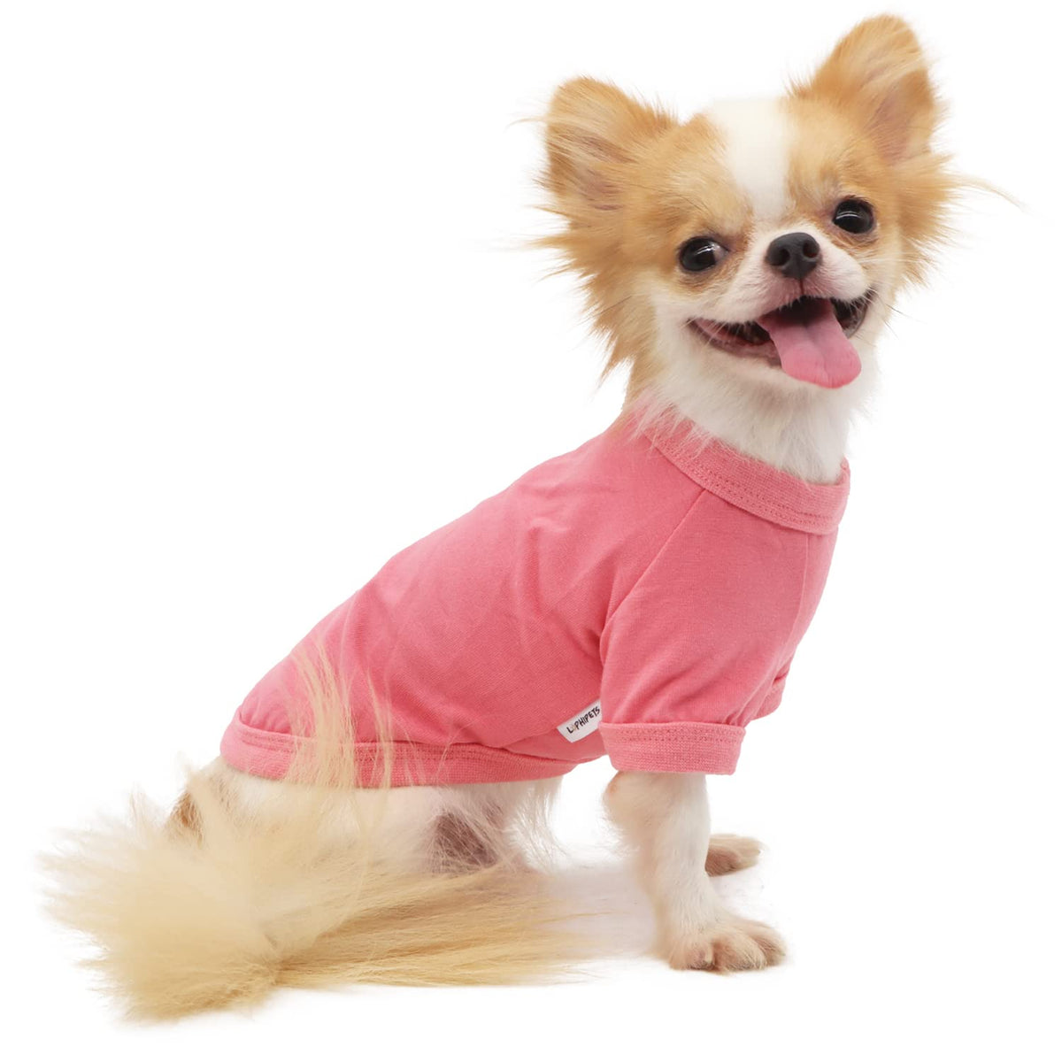 Lophipets 100% Cotton Dog Tee Shirt For Small Dogs Chihuahua Puppy Clothes-Pink/L