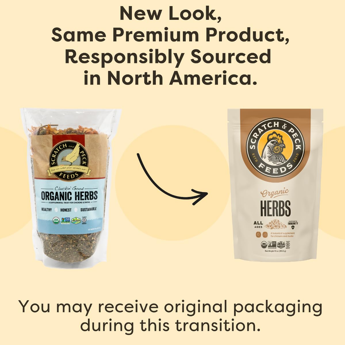 Scratch and Peck Feeds Cluckin Good Organic Herbs - 10 Ounce - Supplemental Bird Treats for Chickens and Ducks - Certified Orga